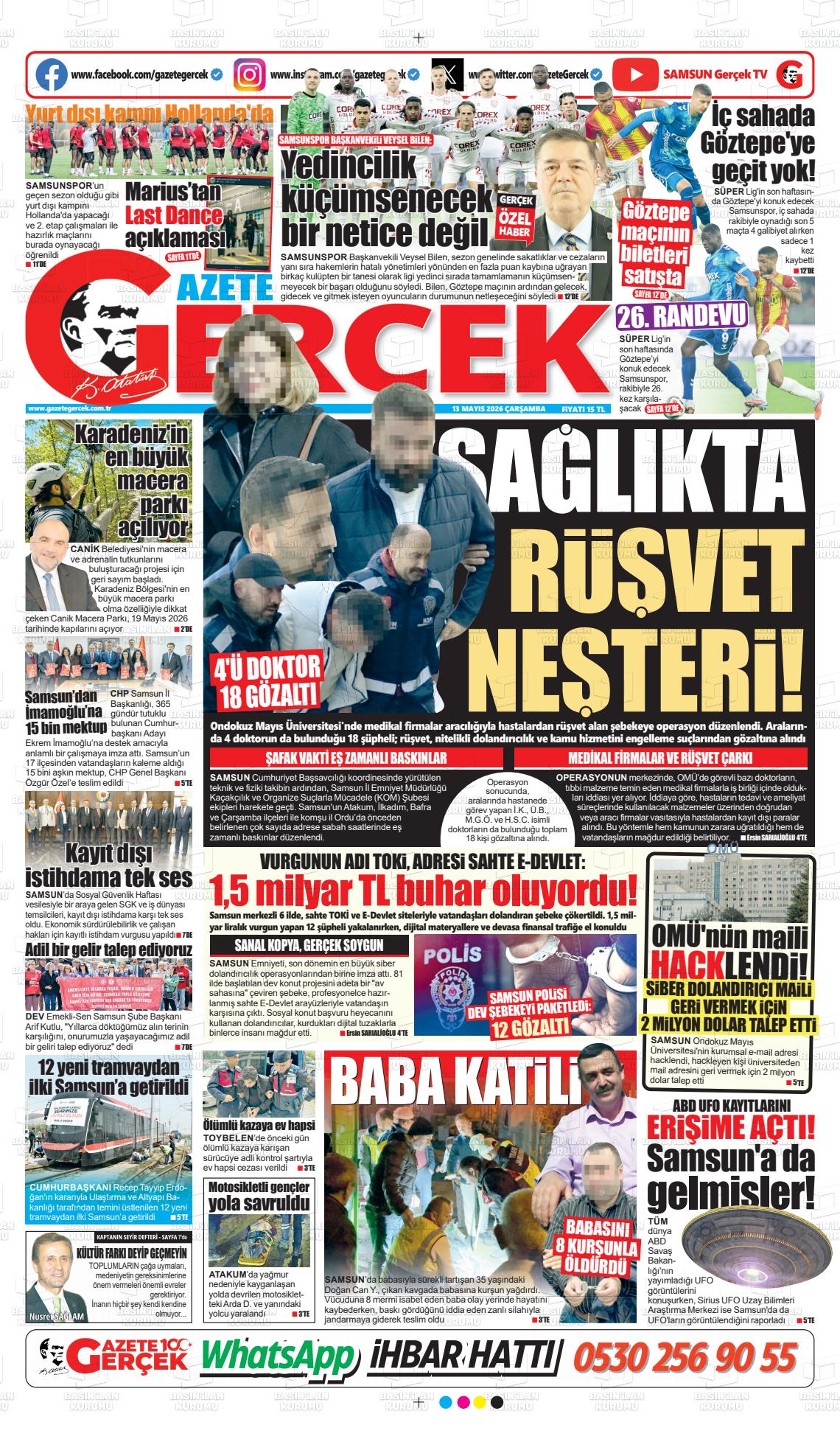 Samsun Gazetegercek 13.05.2026