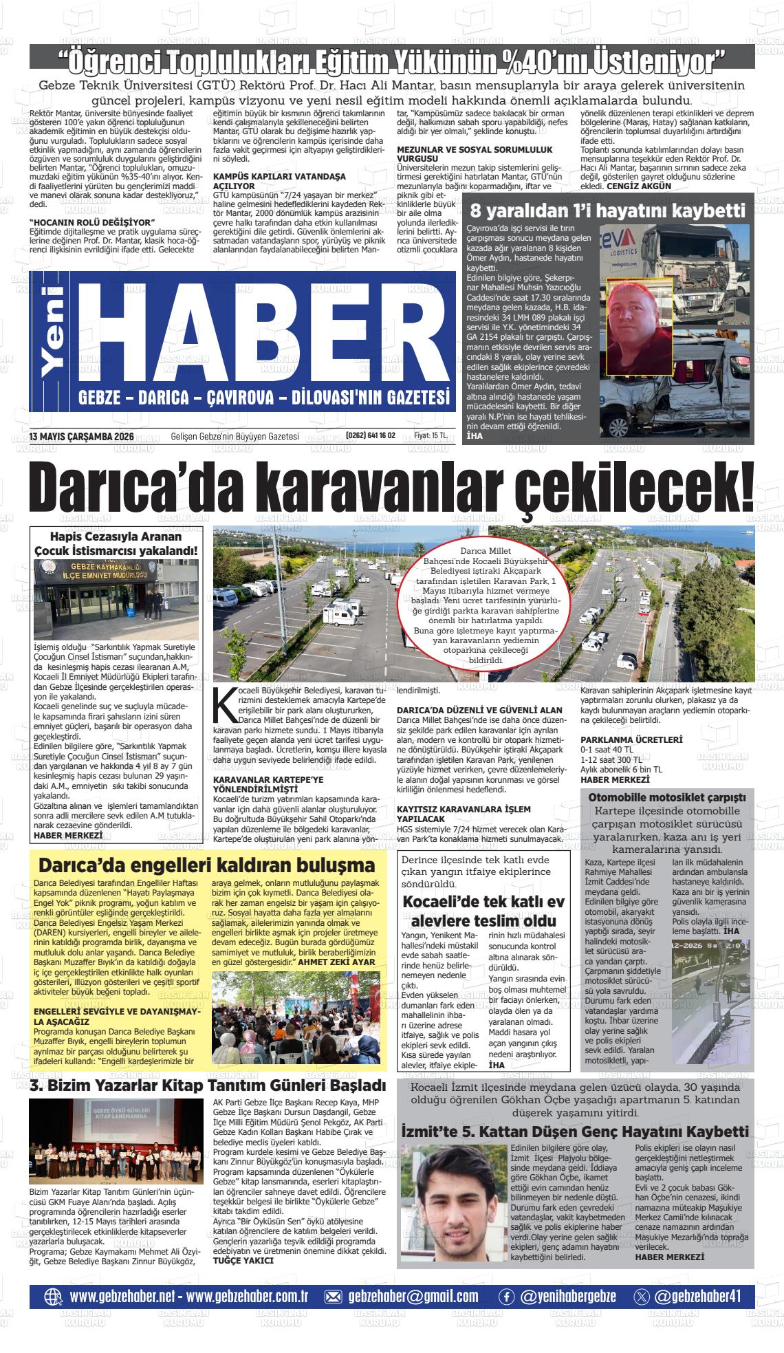Kocaeli Gebzehaber 13.05.2026