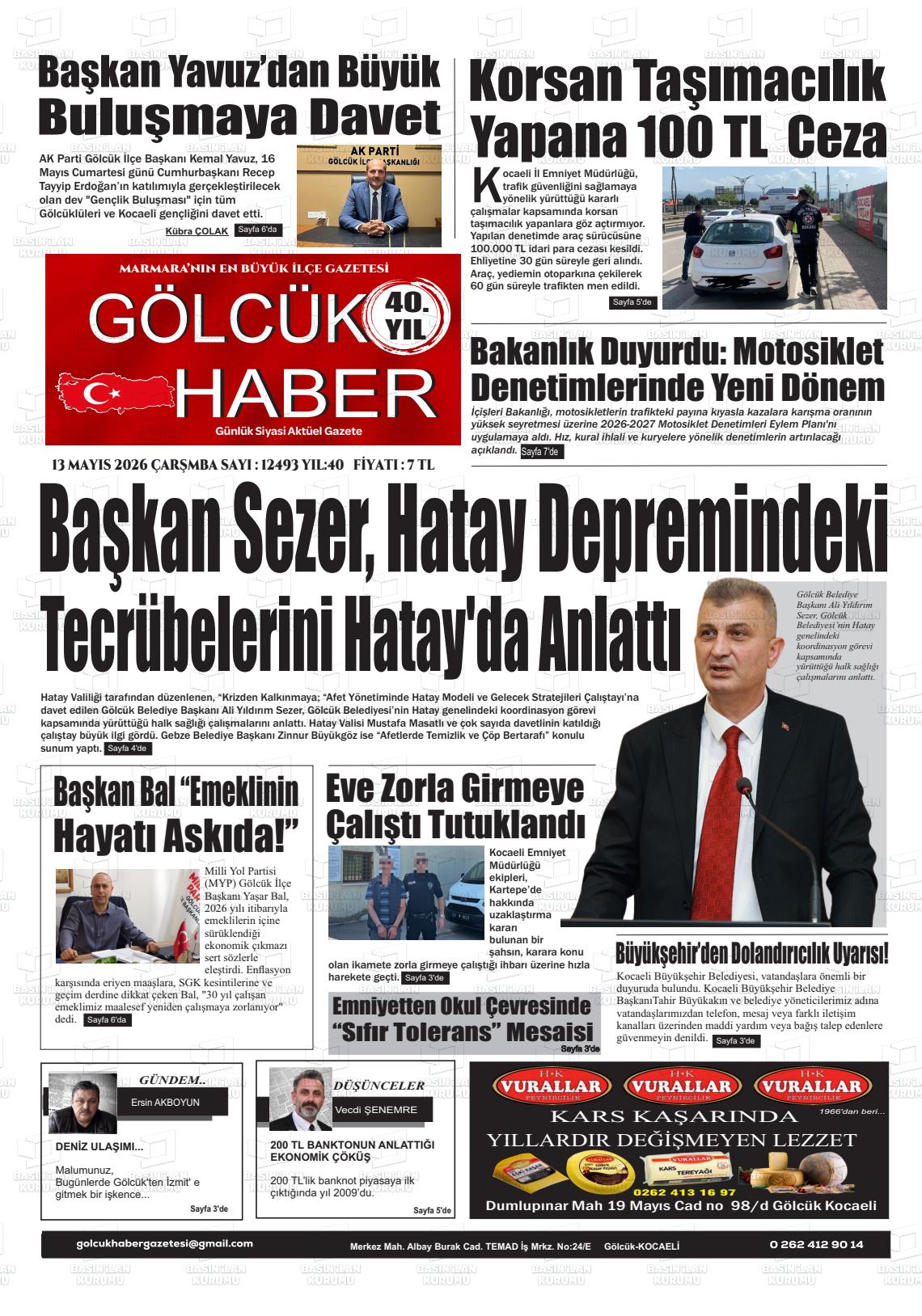 Kocaeli Golcukhaber 13.05.2026