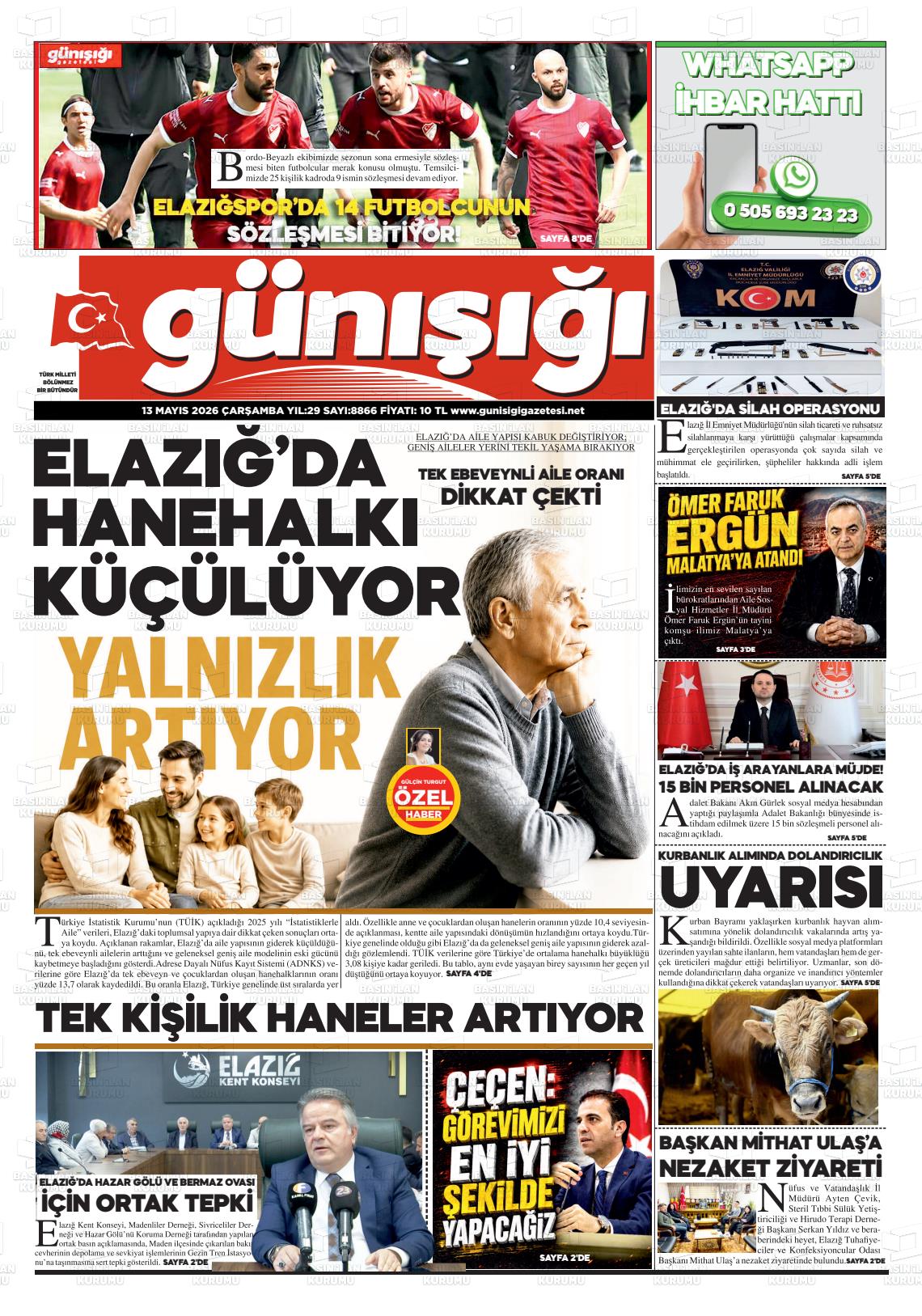 Elazig Gunisigi 13.05.2026