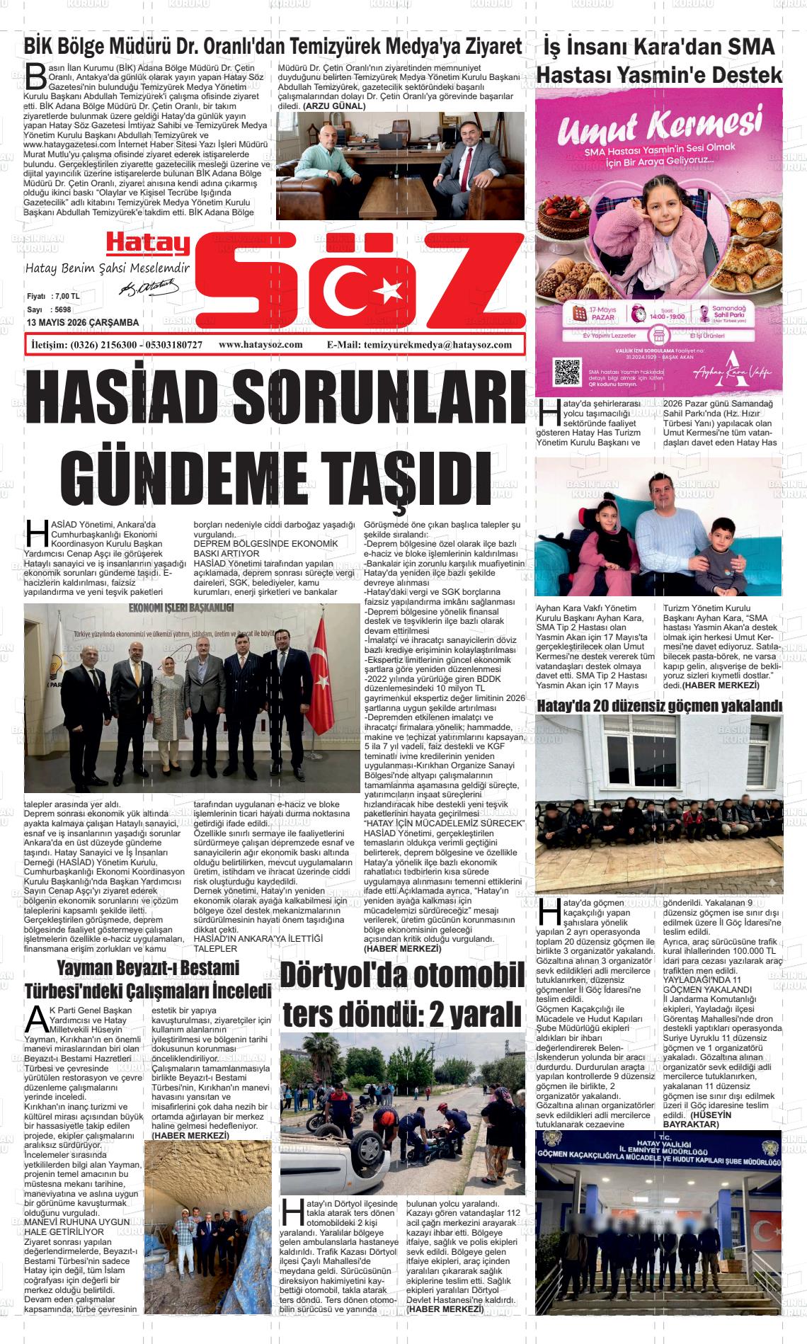 Hatay Soz 13.05.2026