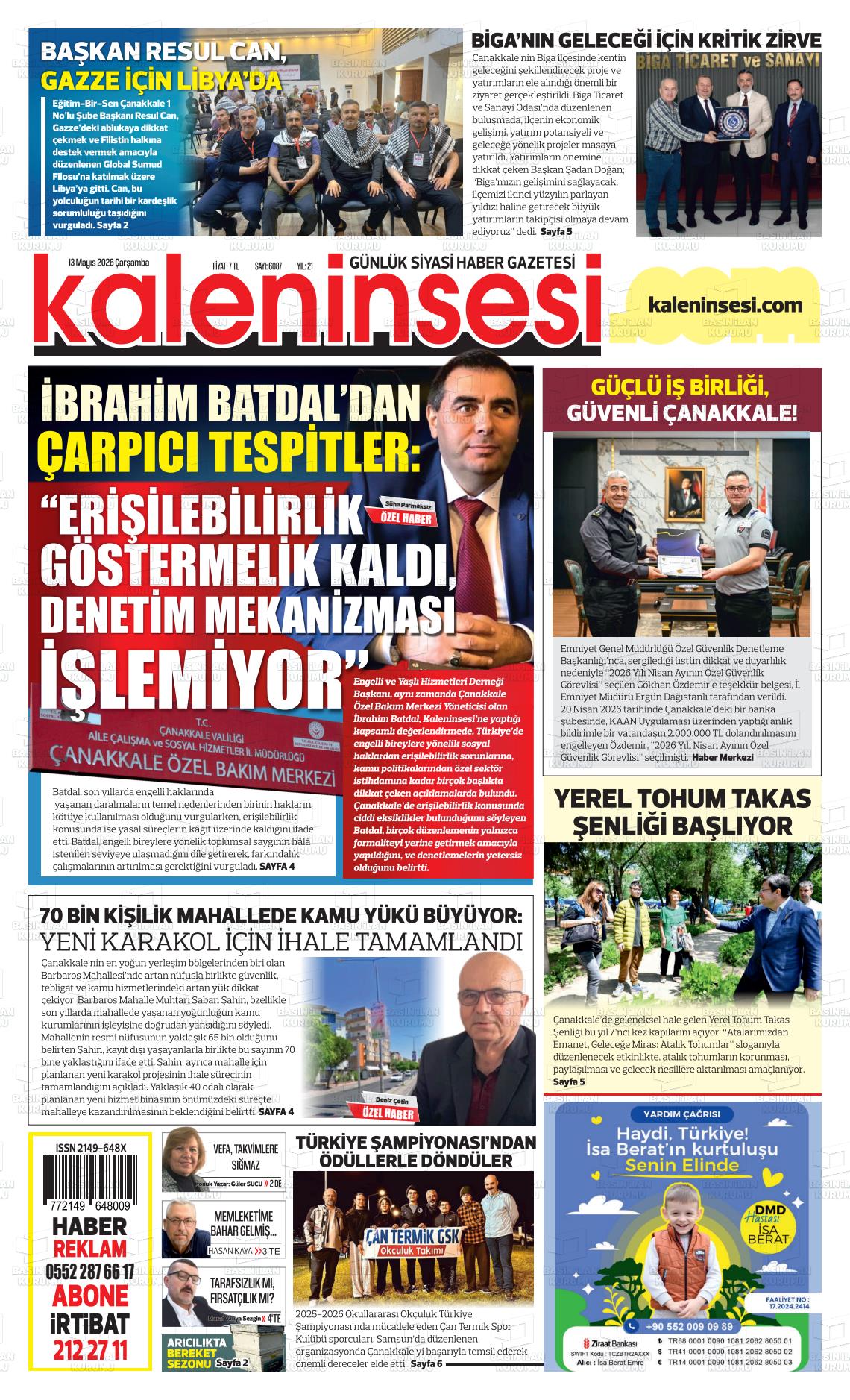 Canakkale Kaleninsesi 13.05.2026