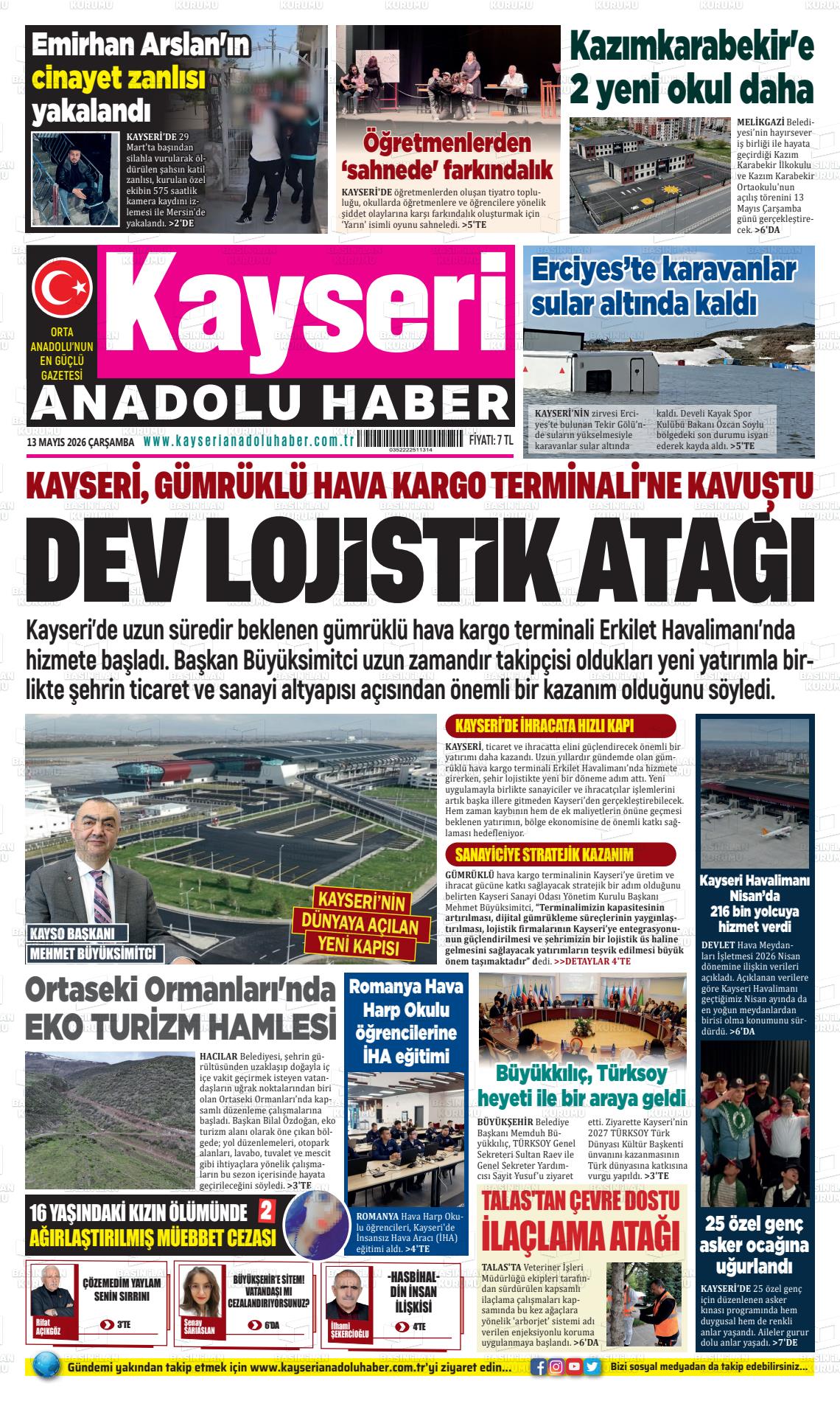 Kayseri Anadoluhaber 13.05.2026