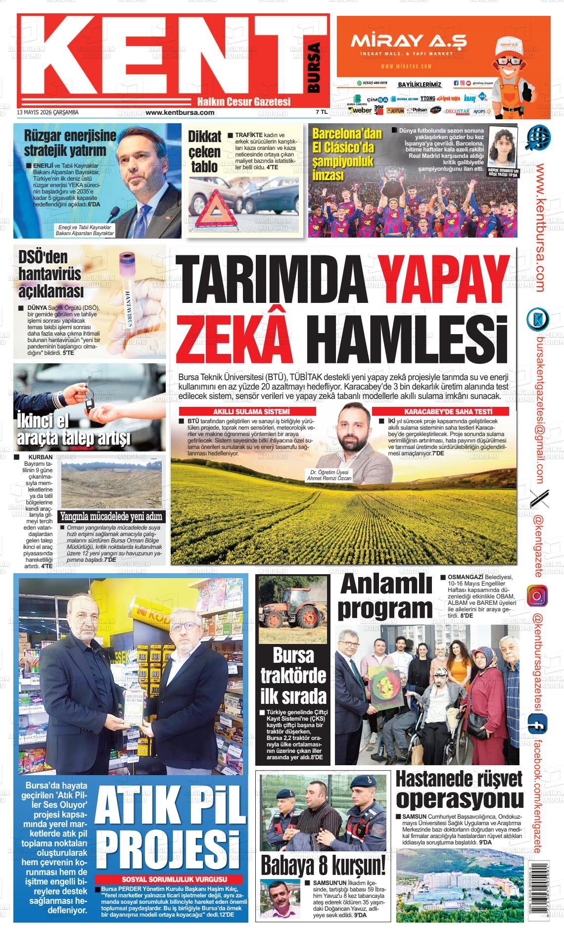 Bursa Kent 13.05.2026