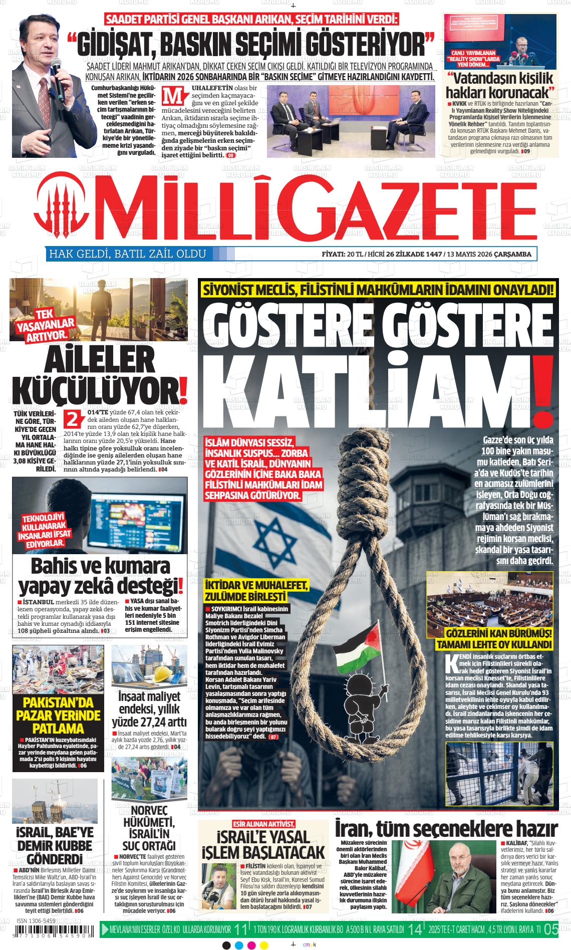 Milli Gazete Gazetesi 13.05.2026