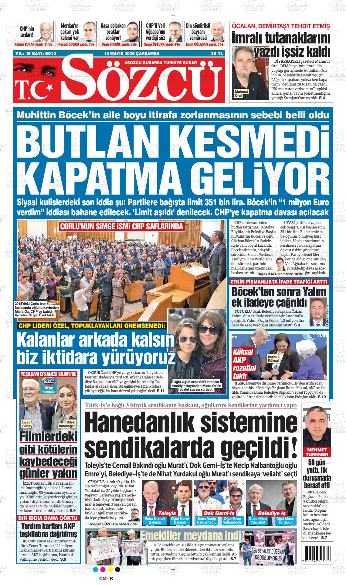 Sözcü Gazetesi 13.05.2026