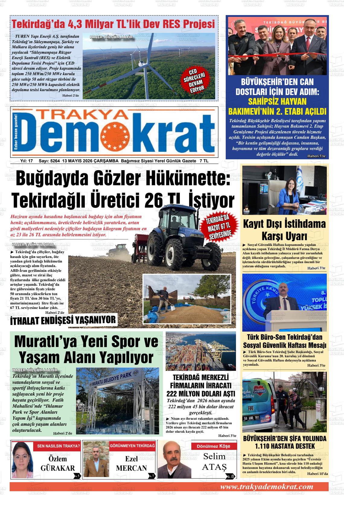 Tekirdag Trakyademokrat 13.05.2026