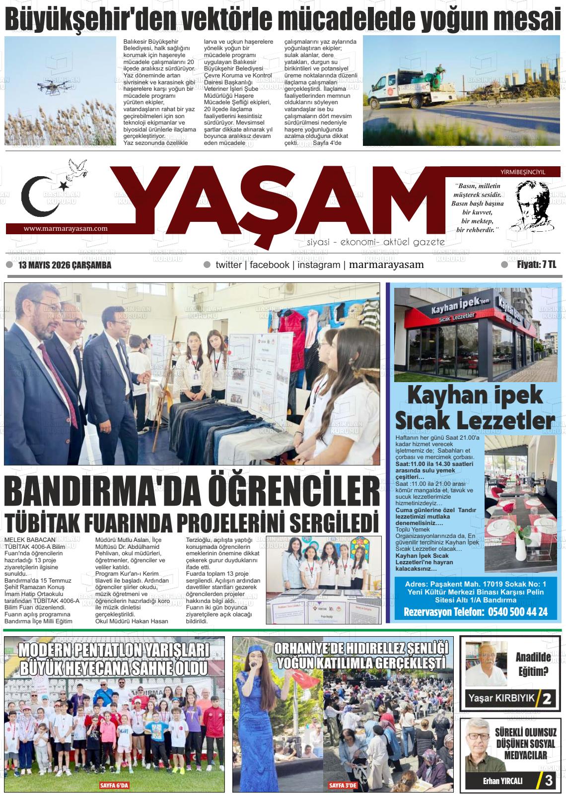Canakkale Yasam 13.05.2026