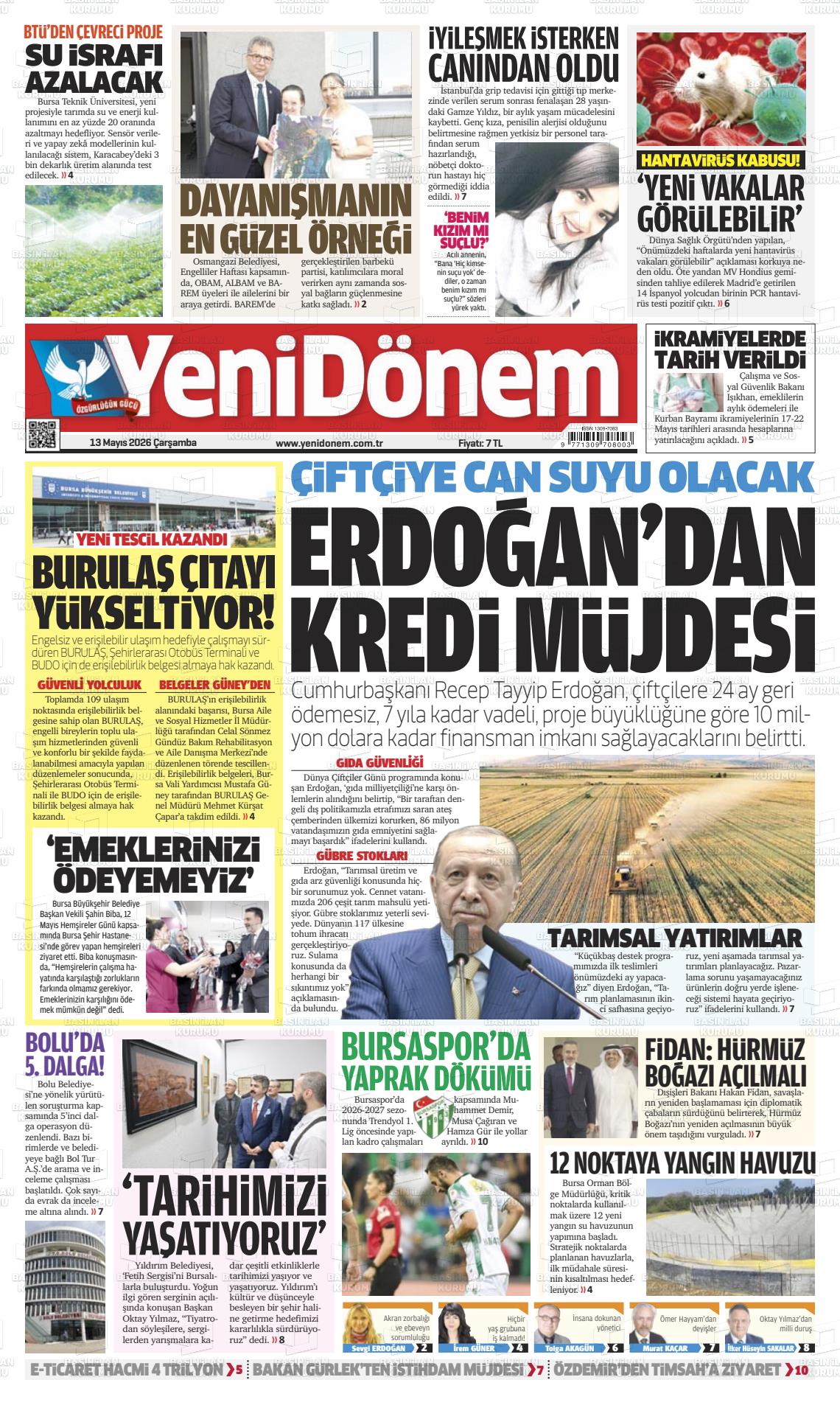 Bursa Yenidonem 13.05.2026