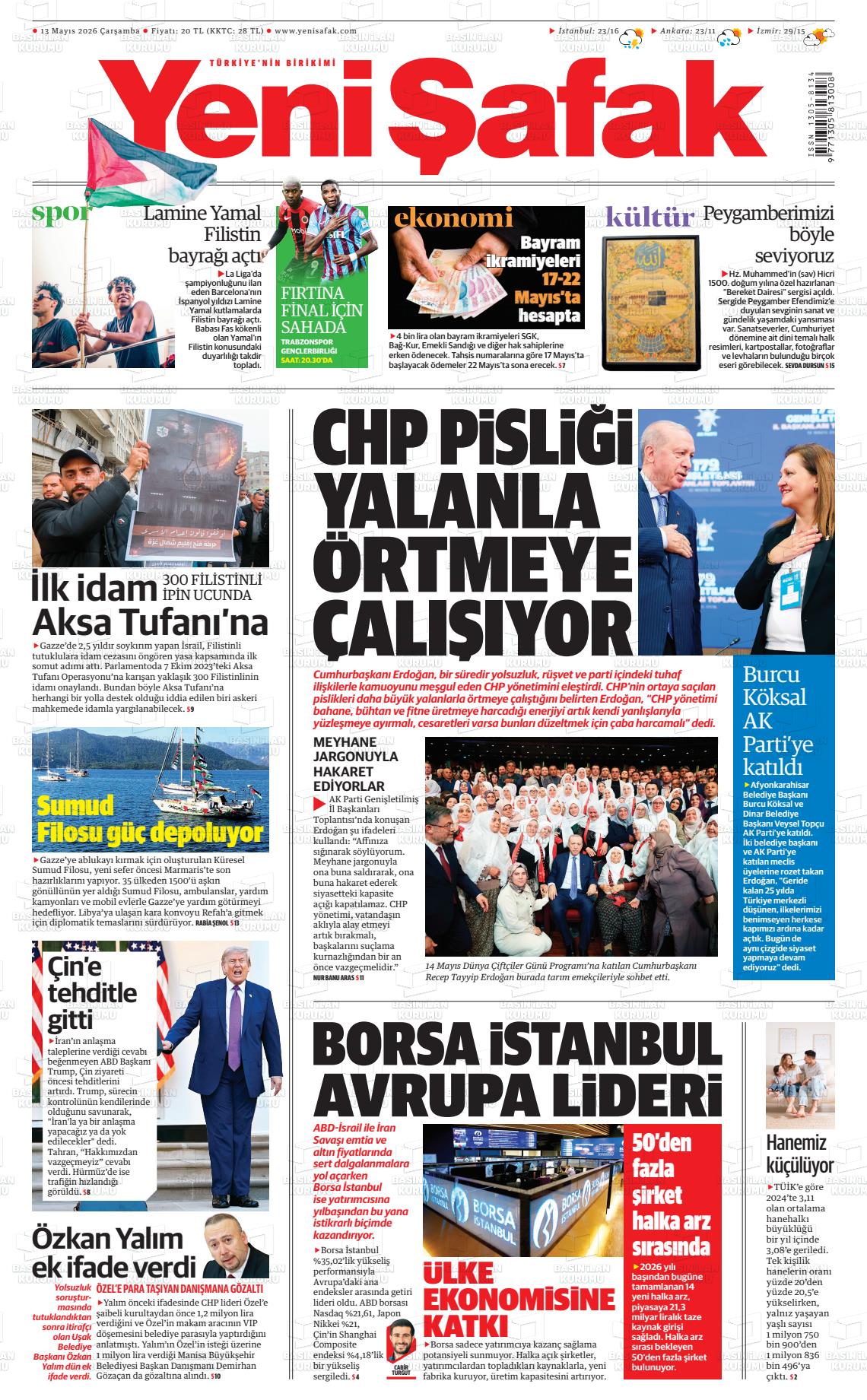 Yeni Şafak Gazetesi 13.05.2026