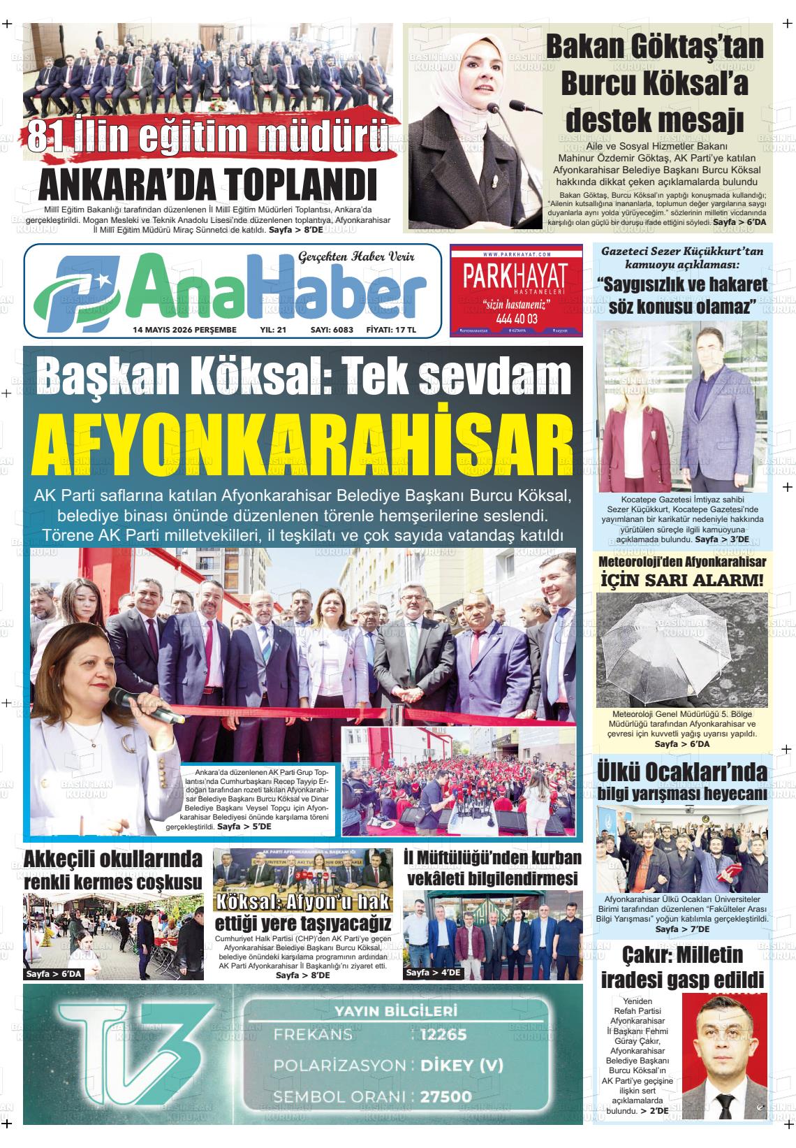 Afyonkarahisar Anahaber 14.05.2026