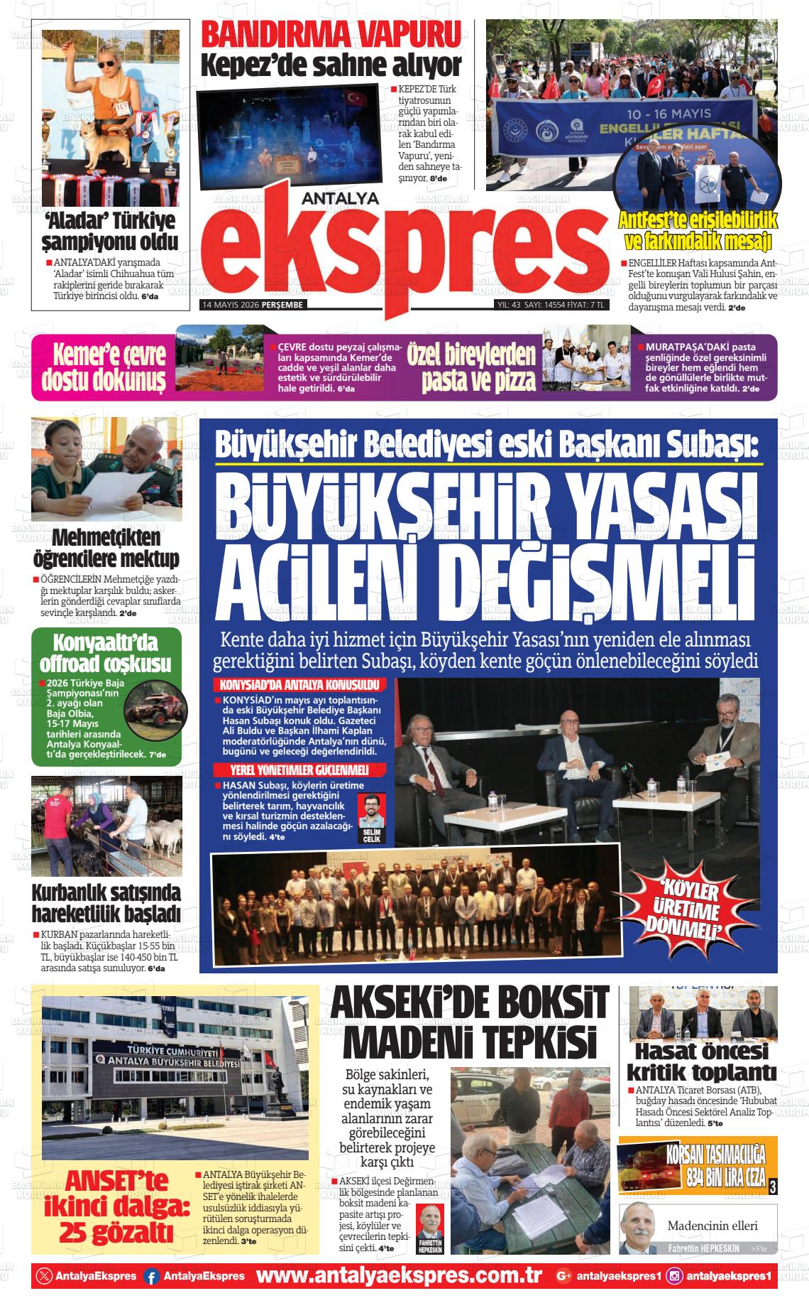 Antalya Ekspres 14.05.2026