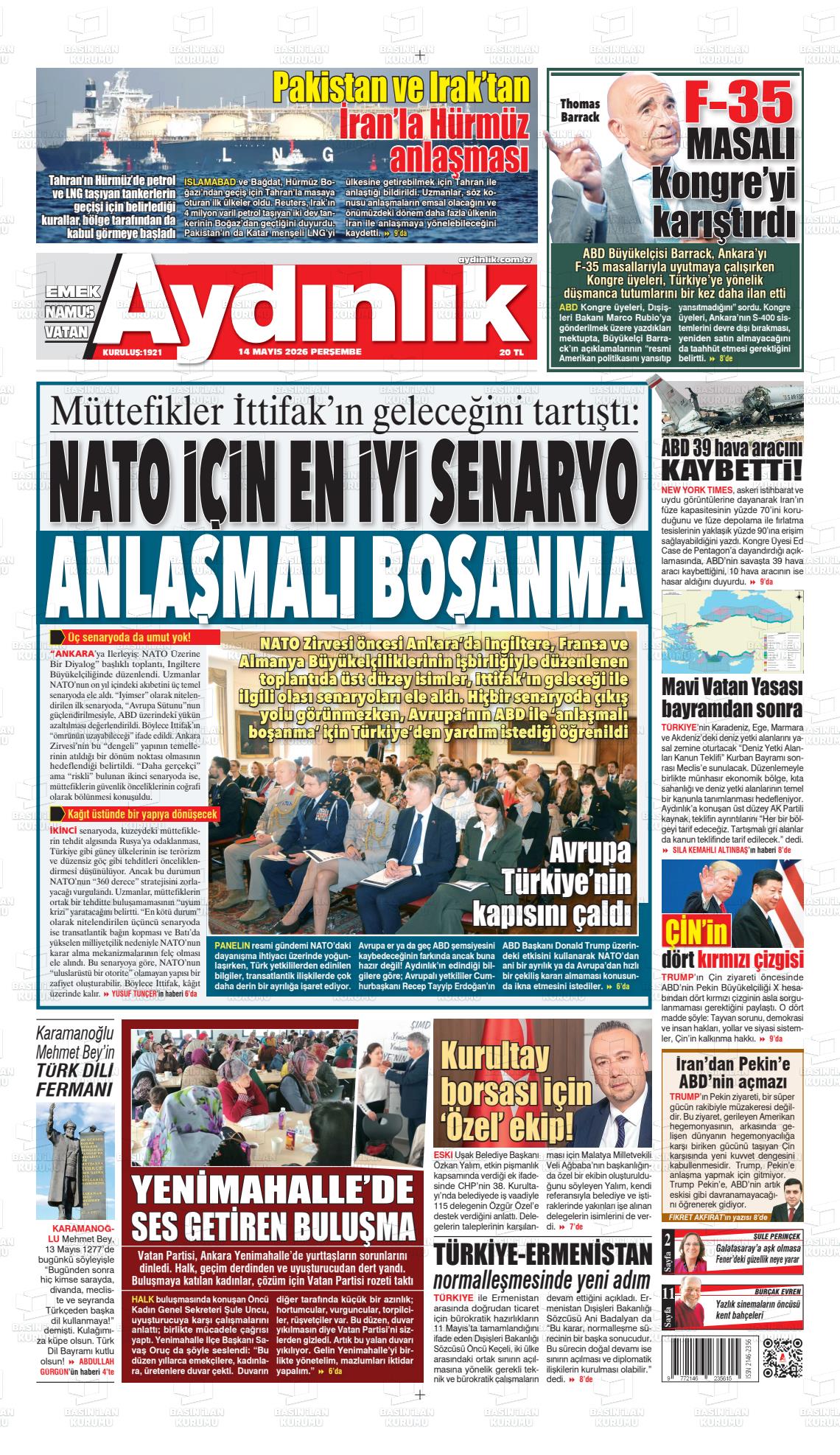 Istanbul Aydinlikvatanemeknamus 14.05.2026