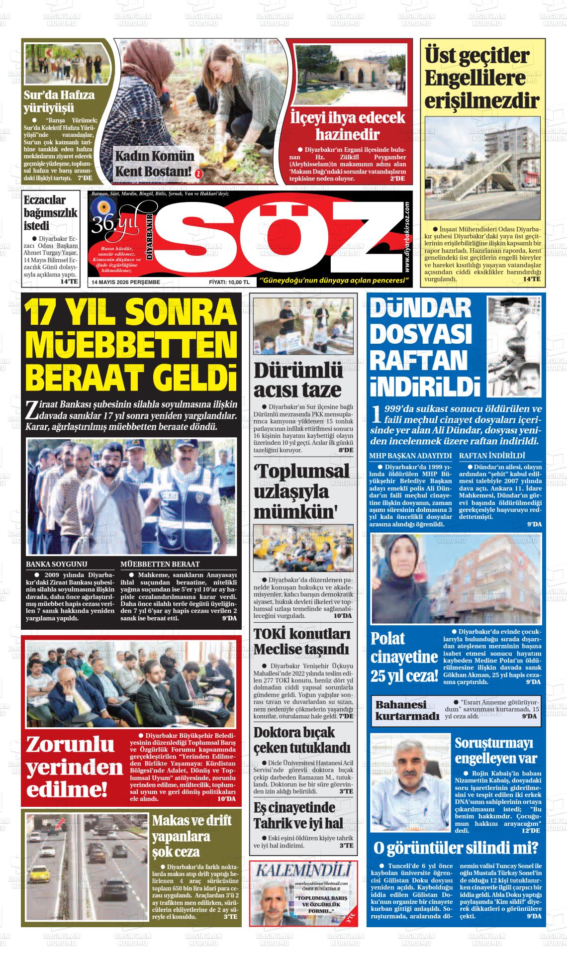 Diyarbakir Soz 14.05.2026