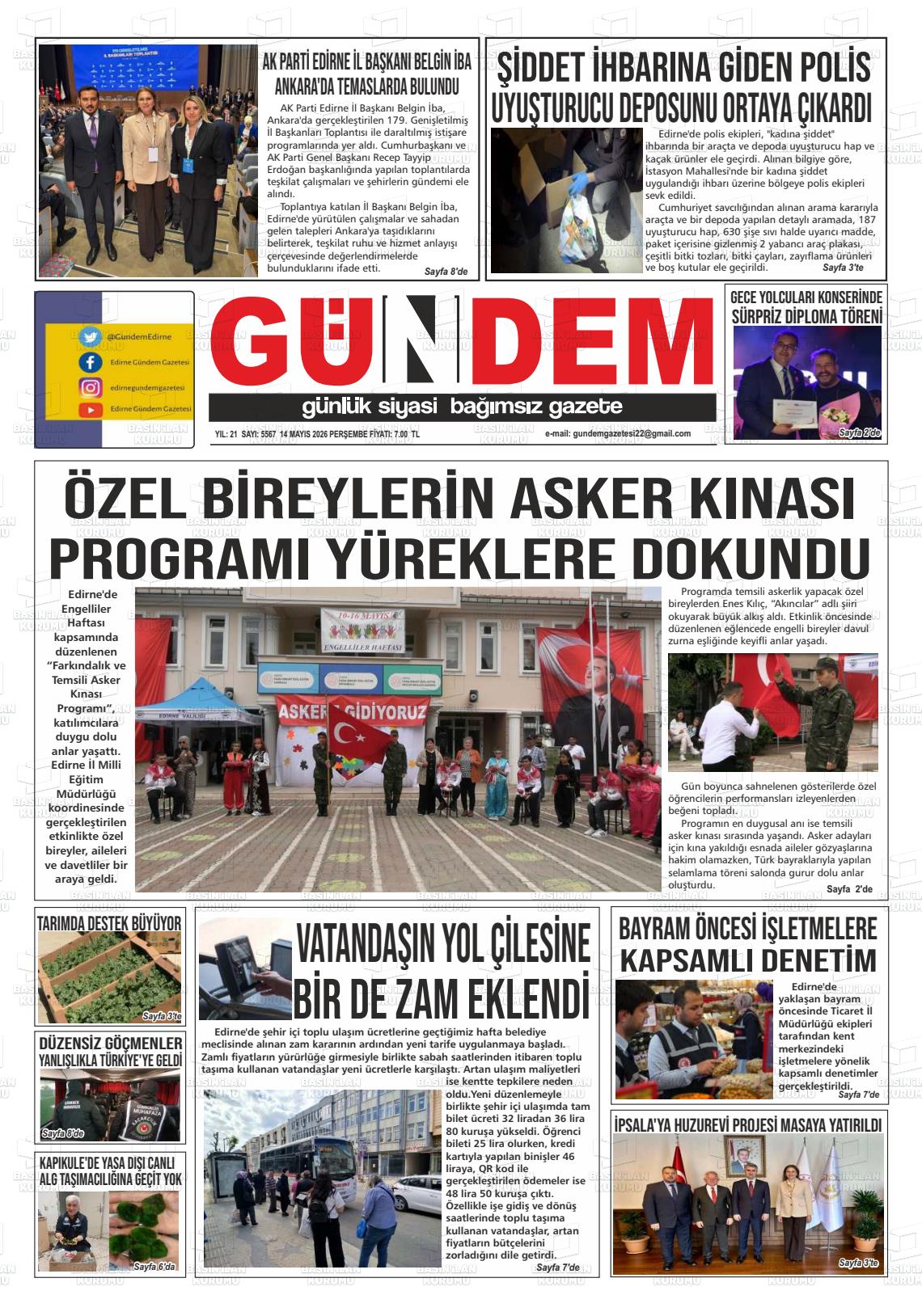Edirne Gundem 14.05.2026