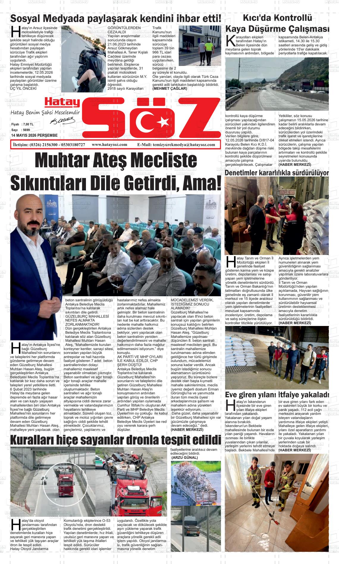 Hatay Soz 14.05.2026