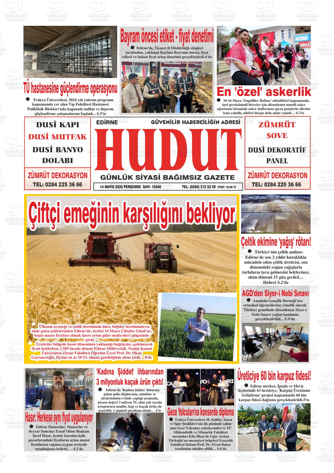 Edirne Hudut 14.05.2026
