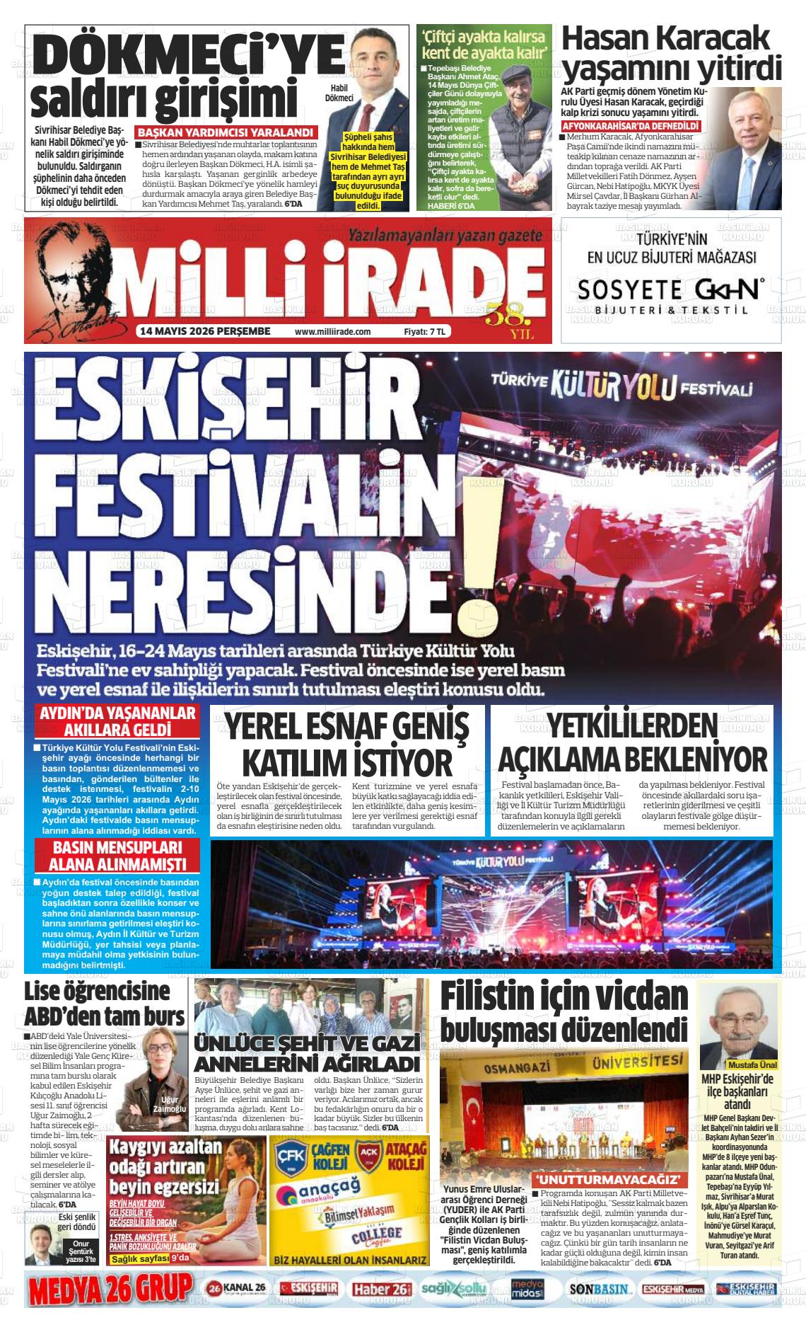 Konya Milliirade 14.05.2026