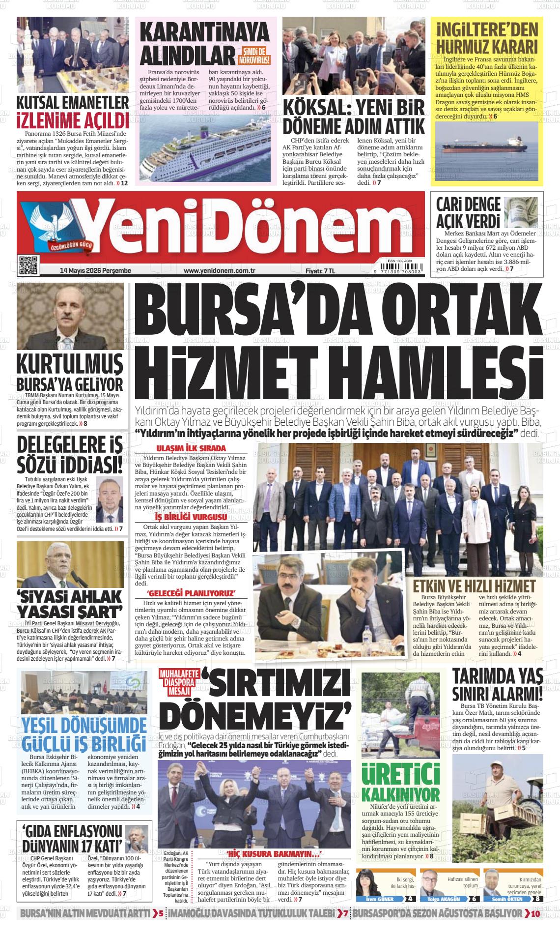 Bursa Yenidonem 14.05.2026