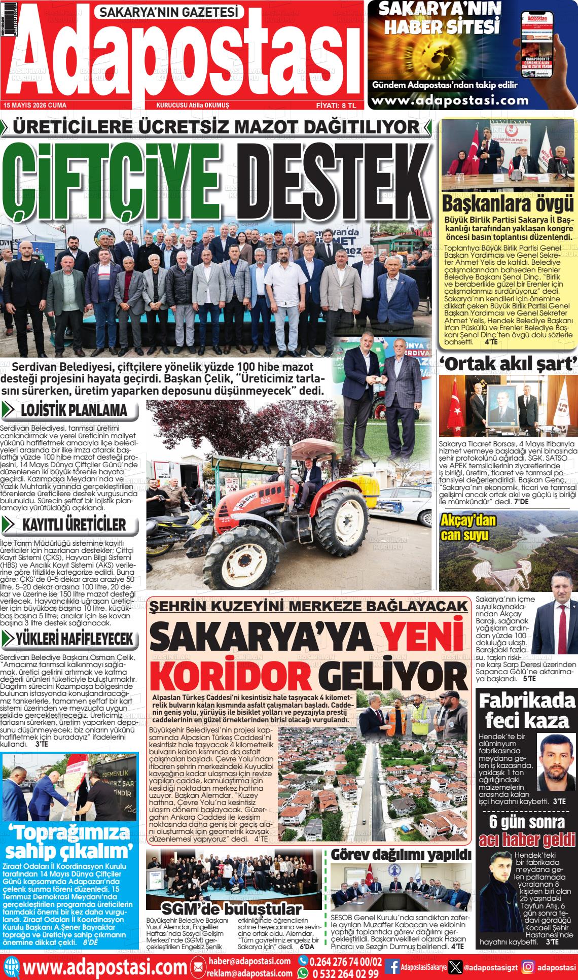 Sakarya Adapostasi 15.05.2026