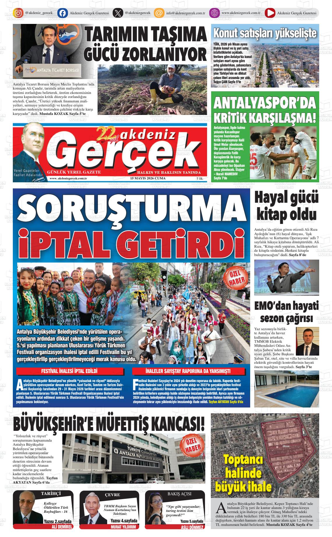 Antalya Akdenizgercek 15.05.2026