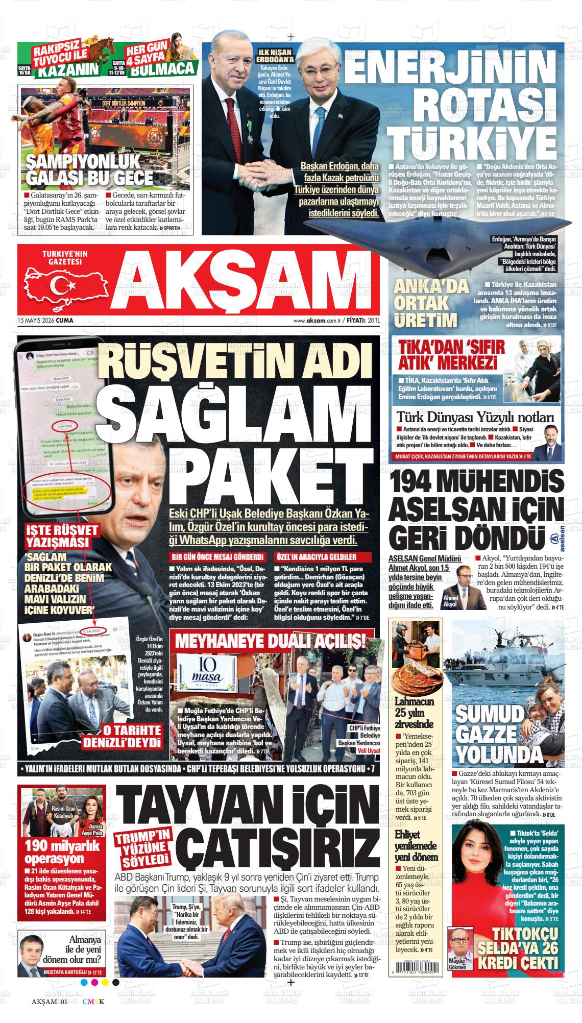 Akşam Gazetesi 15.05.2026