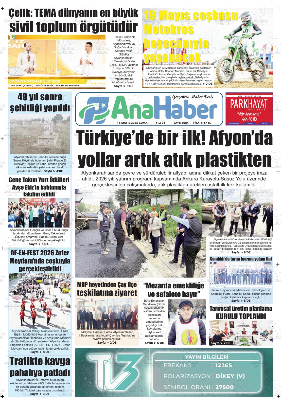 Afyonkarahisar Anahaber 15.05.2026