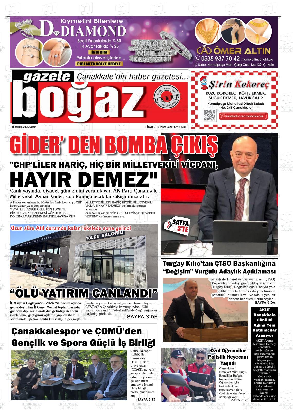 Canakkale Bogaz 15.05.2026