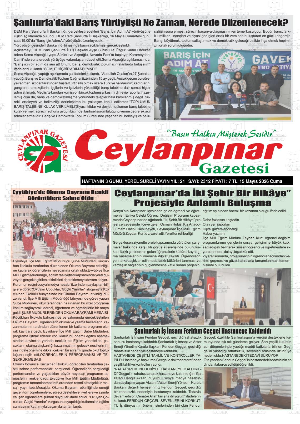 Sanliurfa Ceylanpinar 15.05.2026