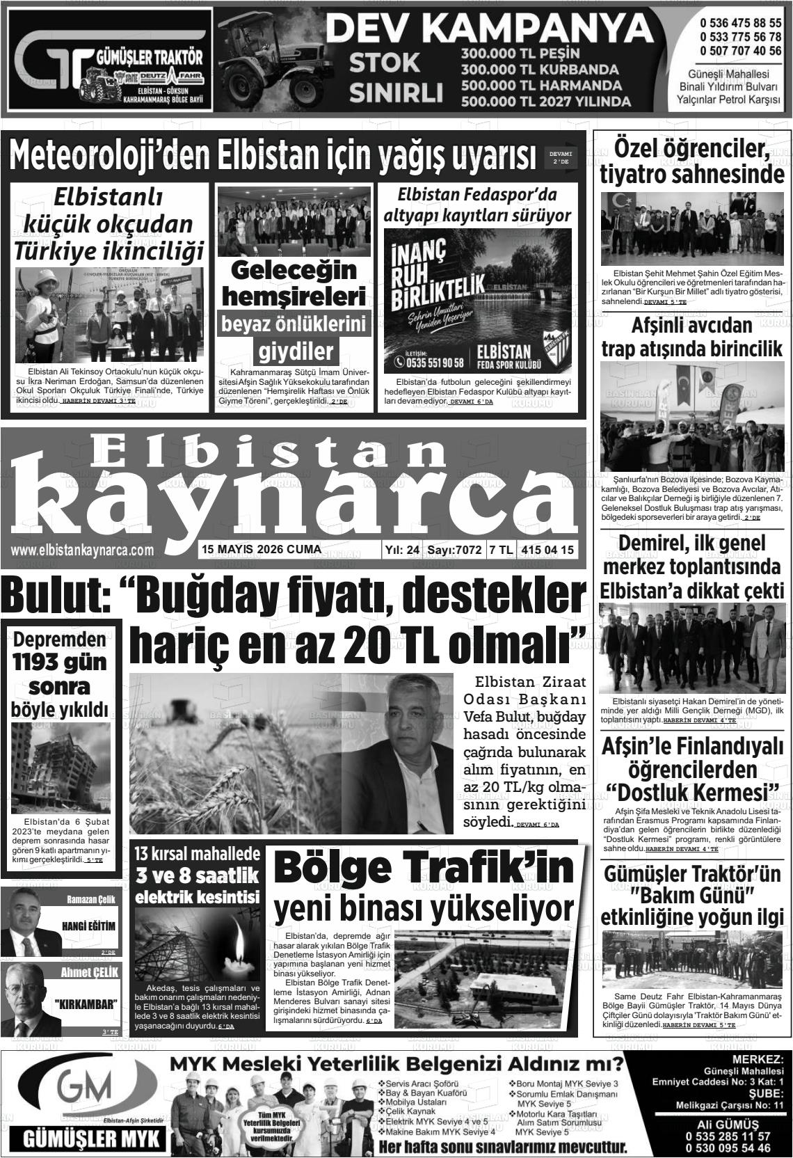 Kahramanmaras Elbistankaynarca 15.05.2026