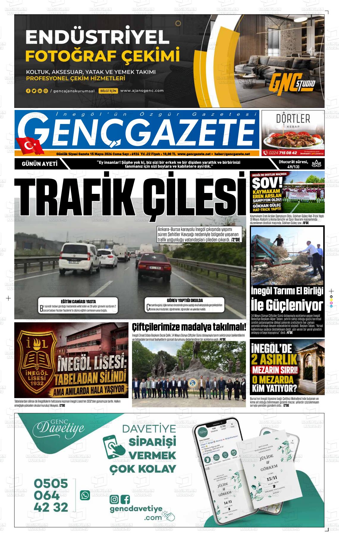 Bursa Gencgazete 15.05.2026