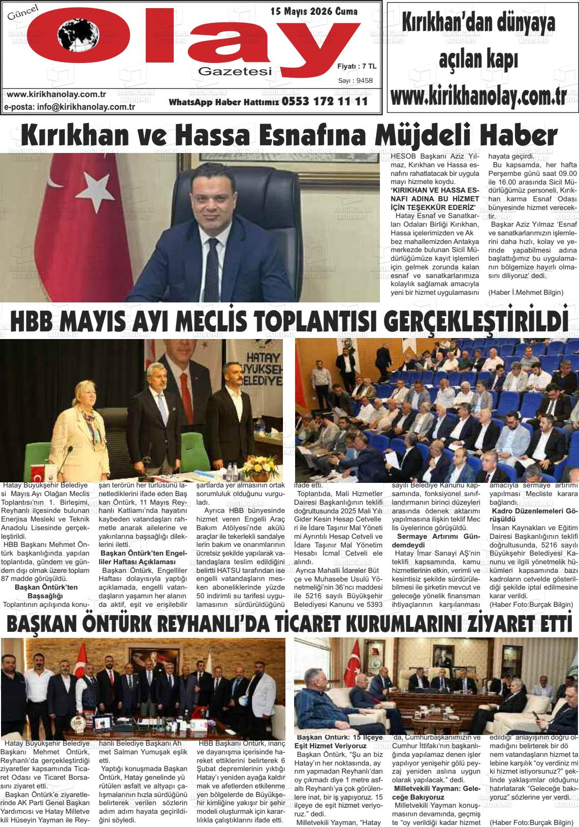 Hatay Guncelolay 15.05.2026