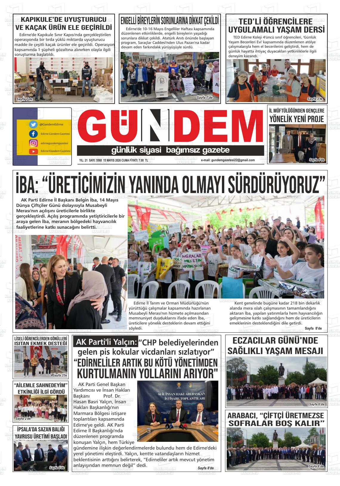 Edirne Gundem 15.05.2026