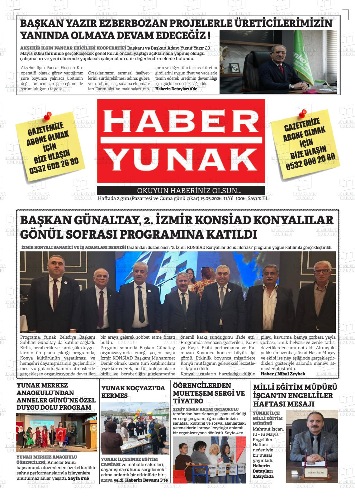 Konya Haberyunak 15.05.2026