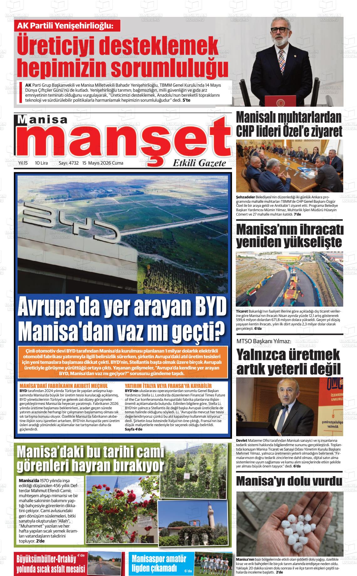Manisa Manset 15.05.2026