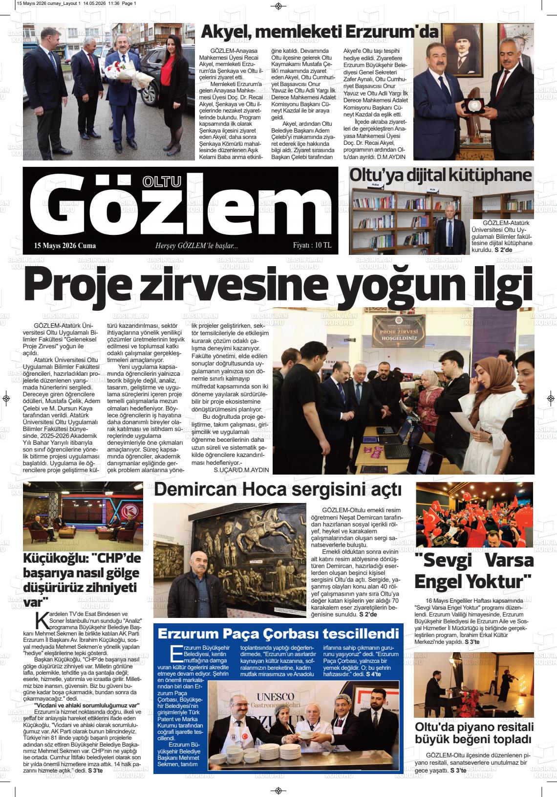 Erzurum Oltugozlem 15.05.2026