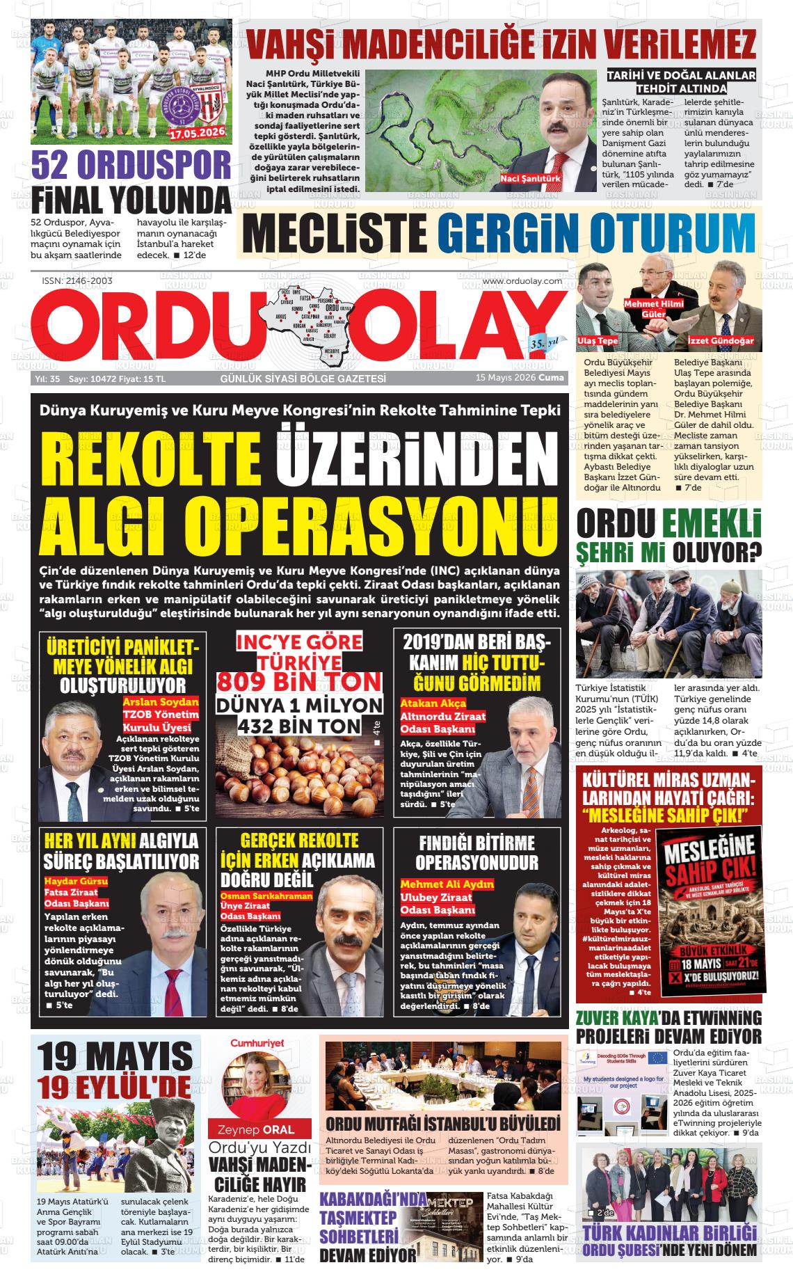 Ordu Olay 15.05.2026
