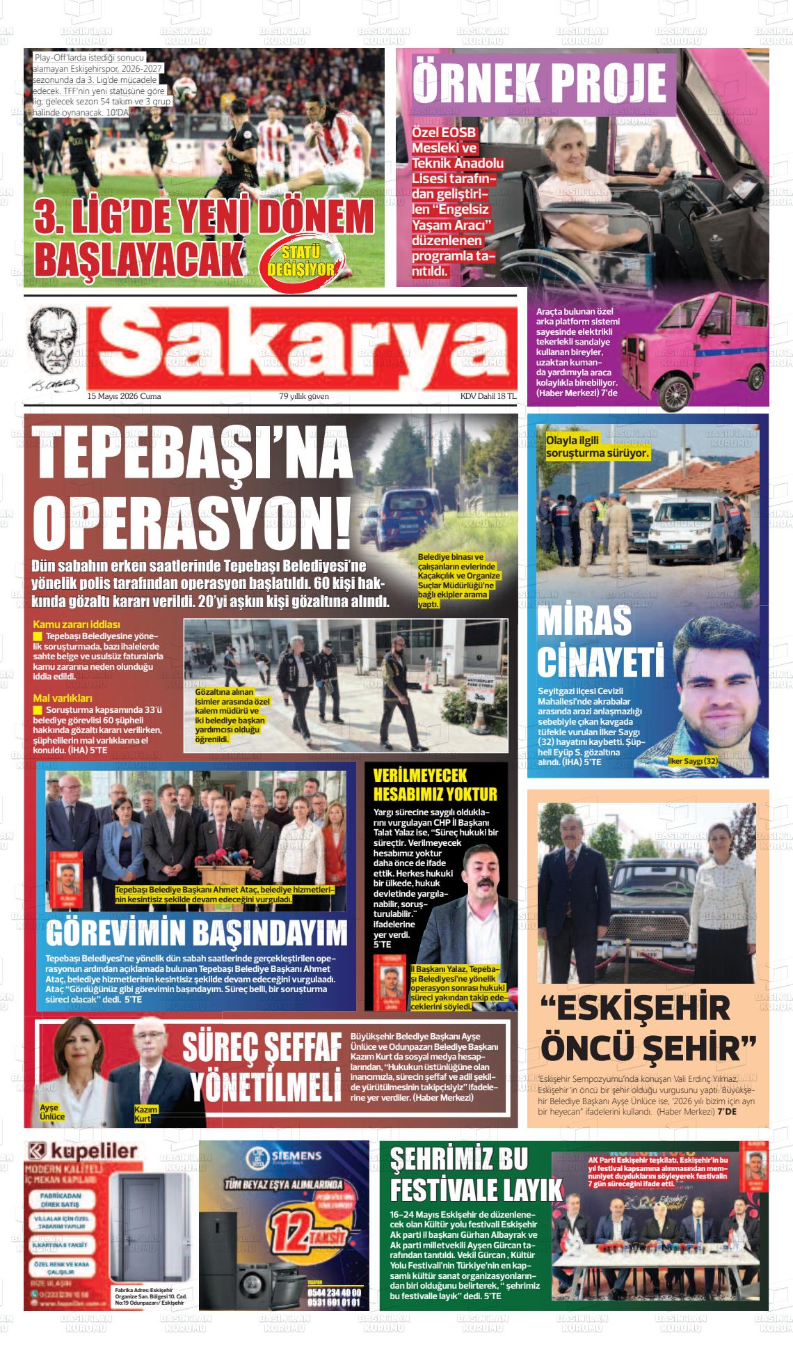 Eskisehir Sakarya 15.05.2026