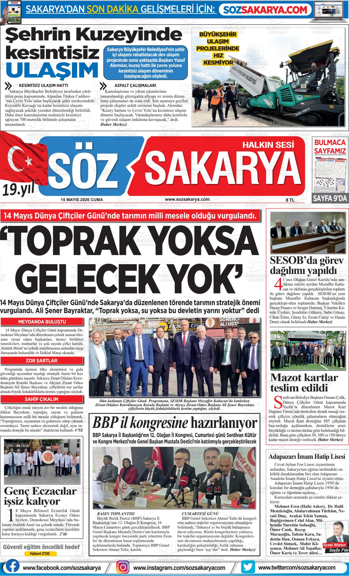 Sakarya Halk 15.05.2026