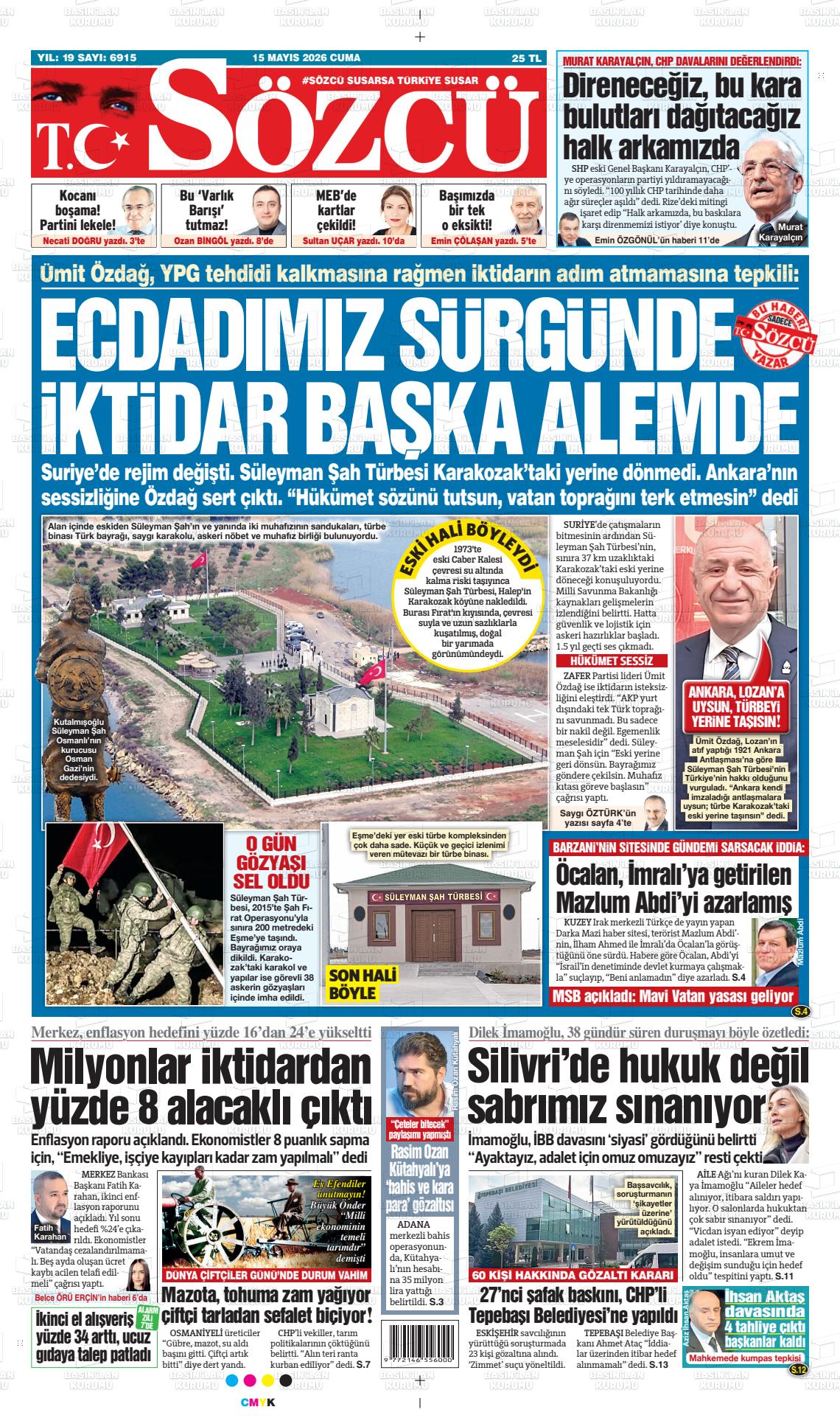 Sözcü Gazetesi 15.05.2026