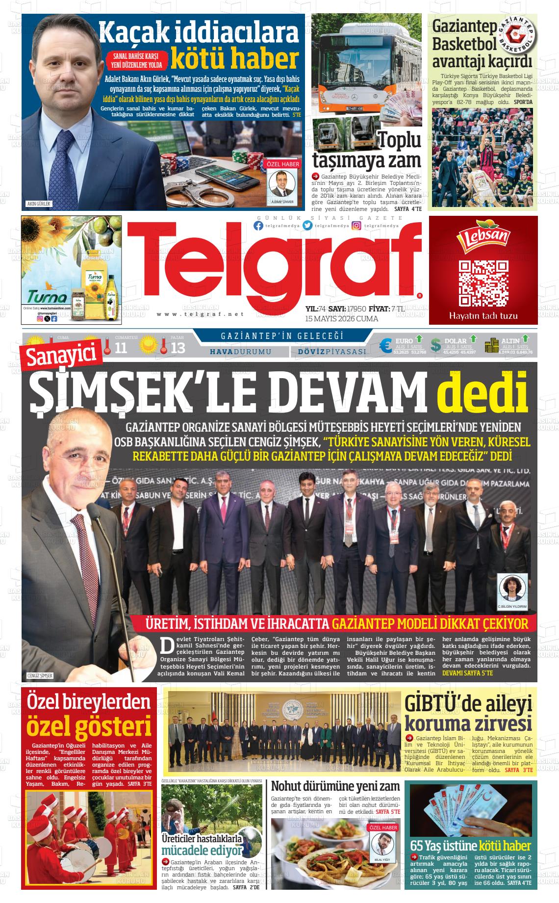 Gaziantep Telgraf 15.05.2026