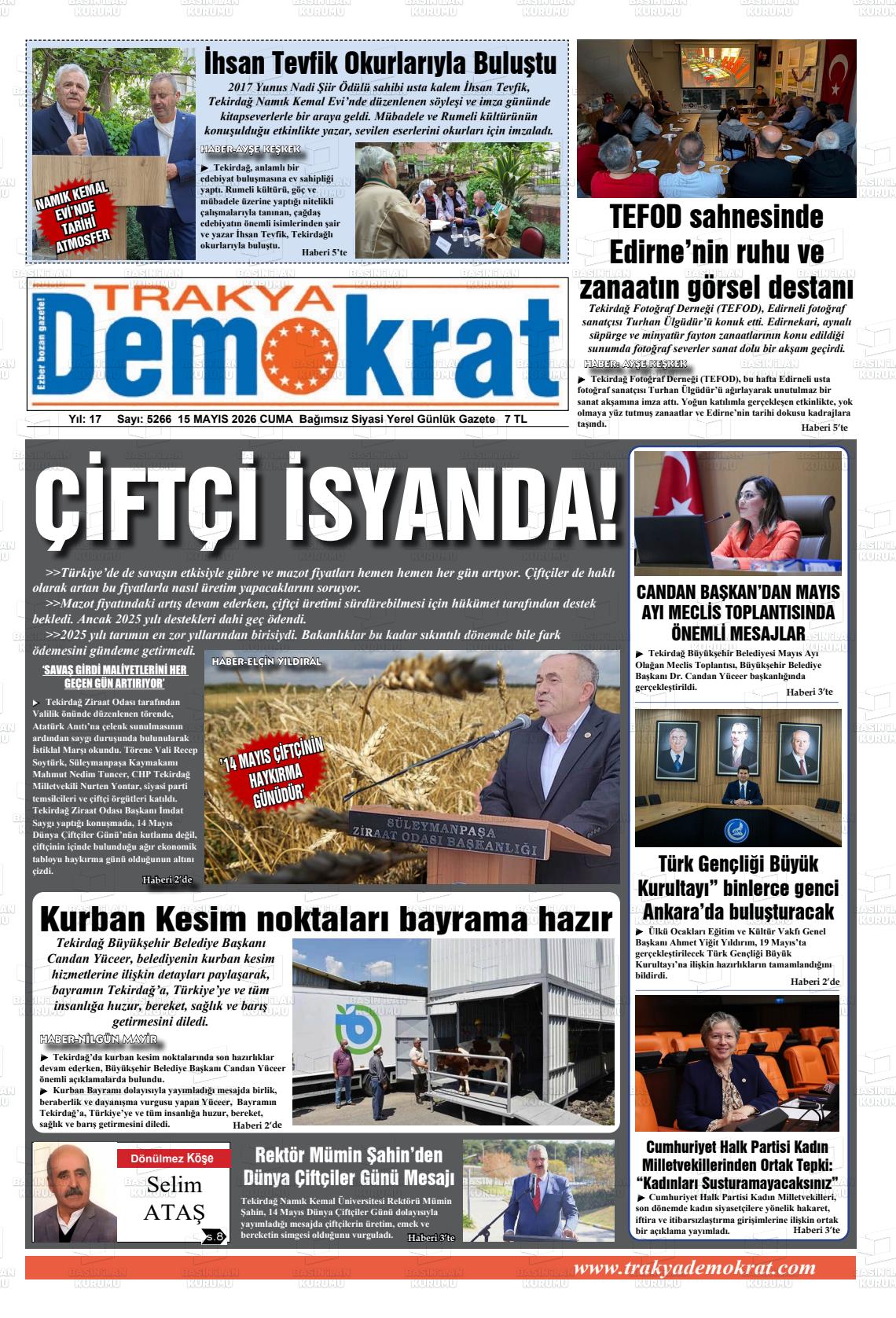 Tekirdag Trakyademokrat 15.05.2026