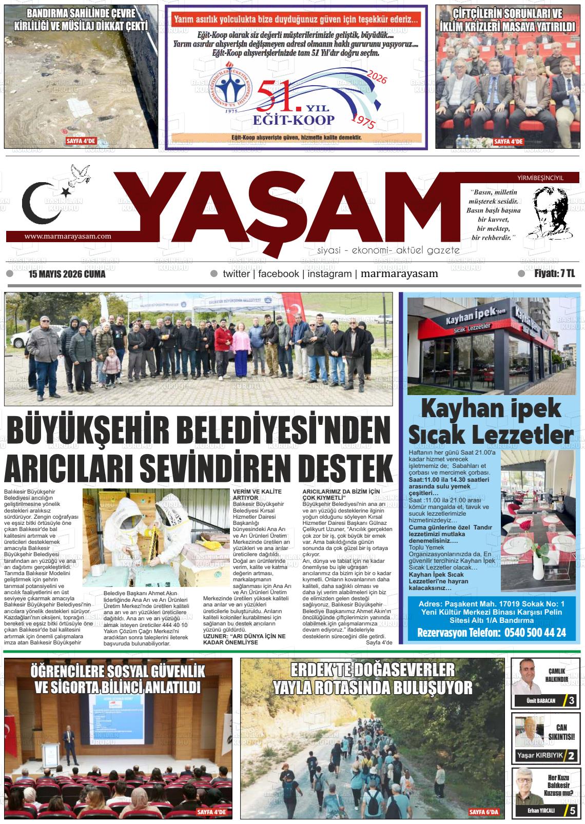 Canakkale Yasam 15.05.2026