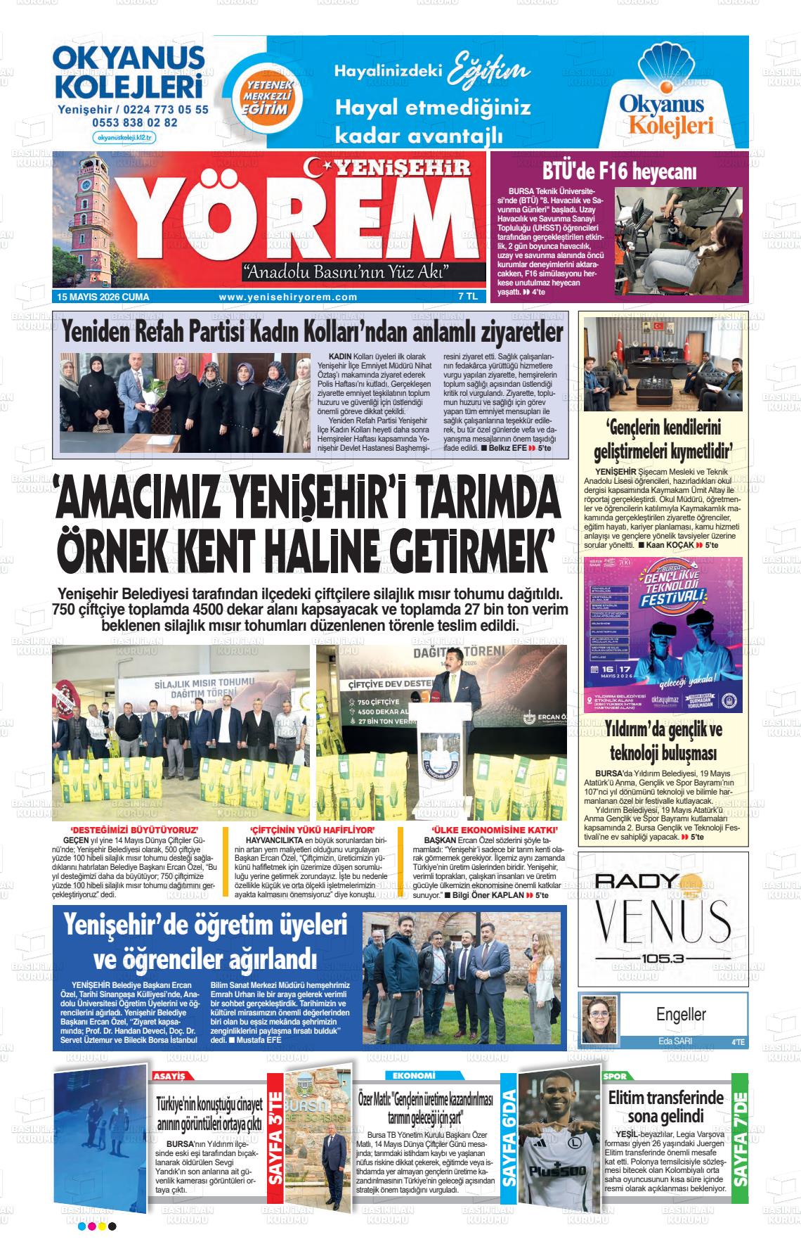 Bursa Yenisehiryorem 15.05.2026