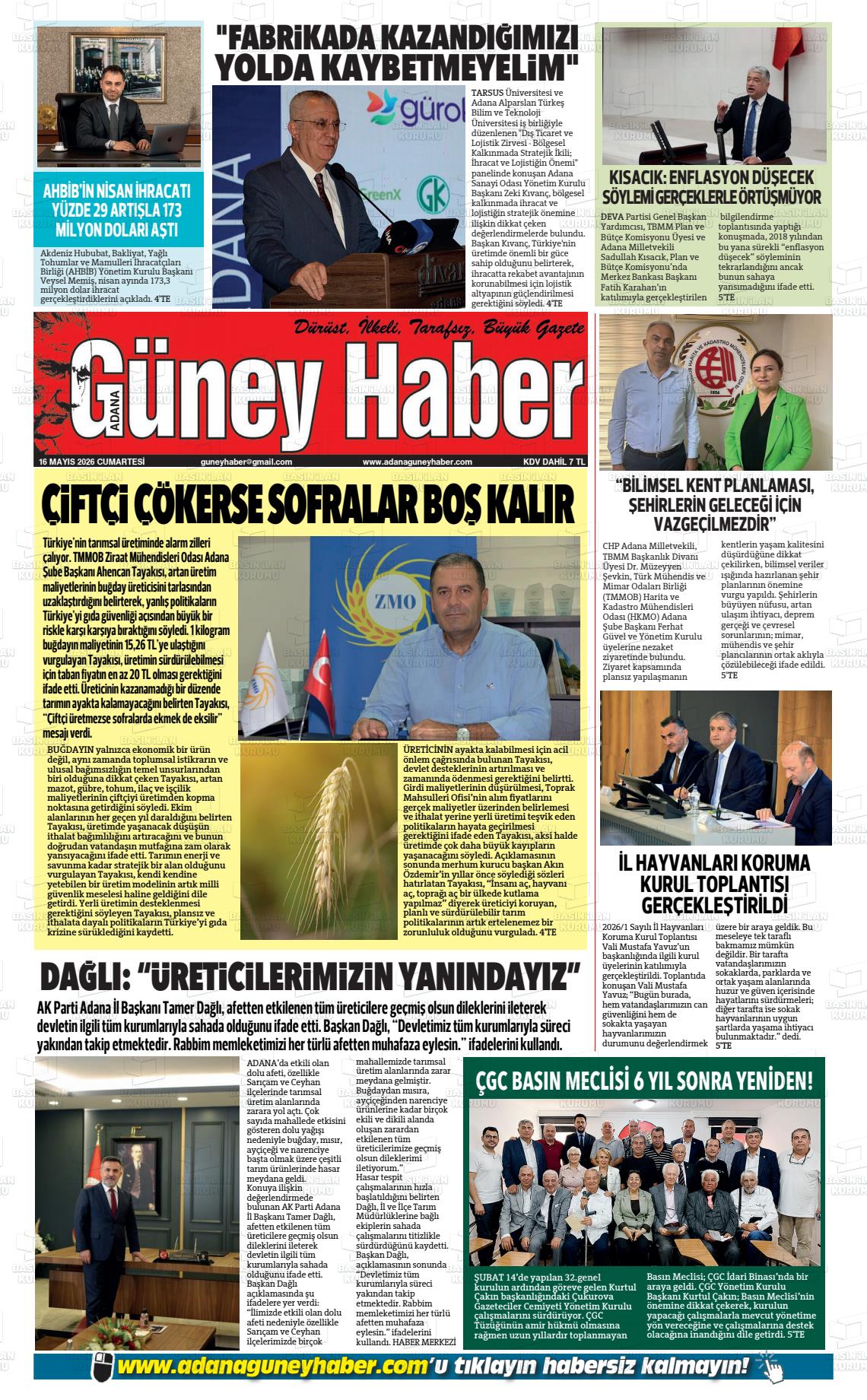 Adana Guneyhaber 16.05.2026