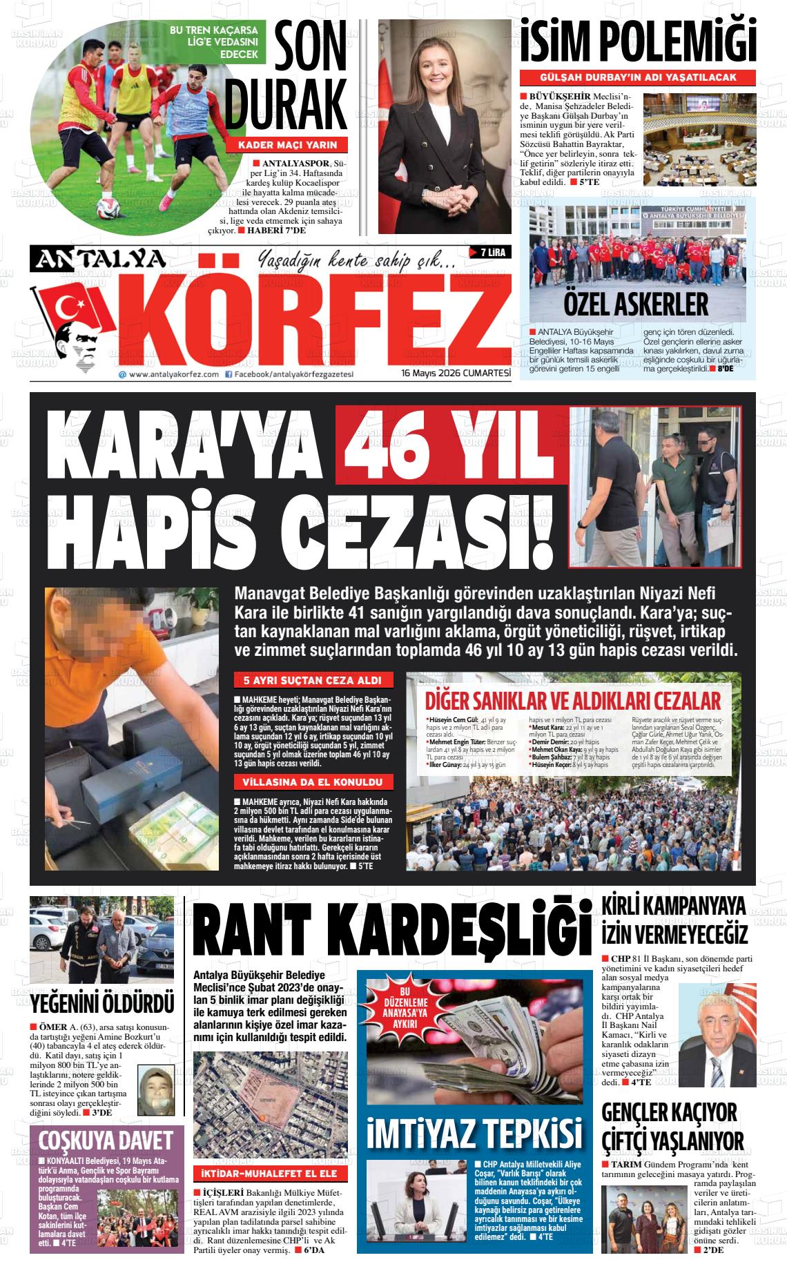 Antalya Korfez 16.05.2026