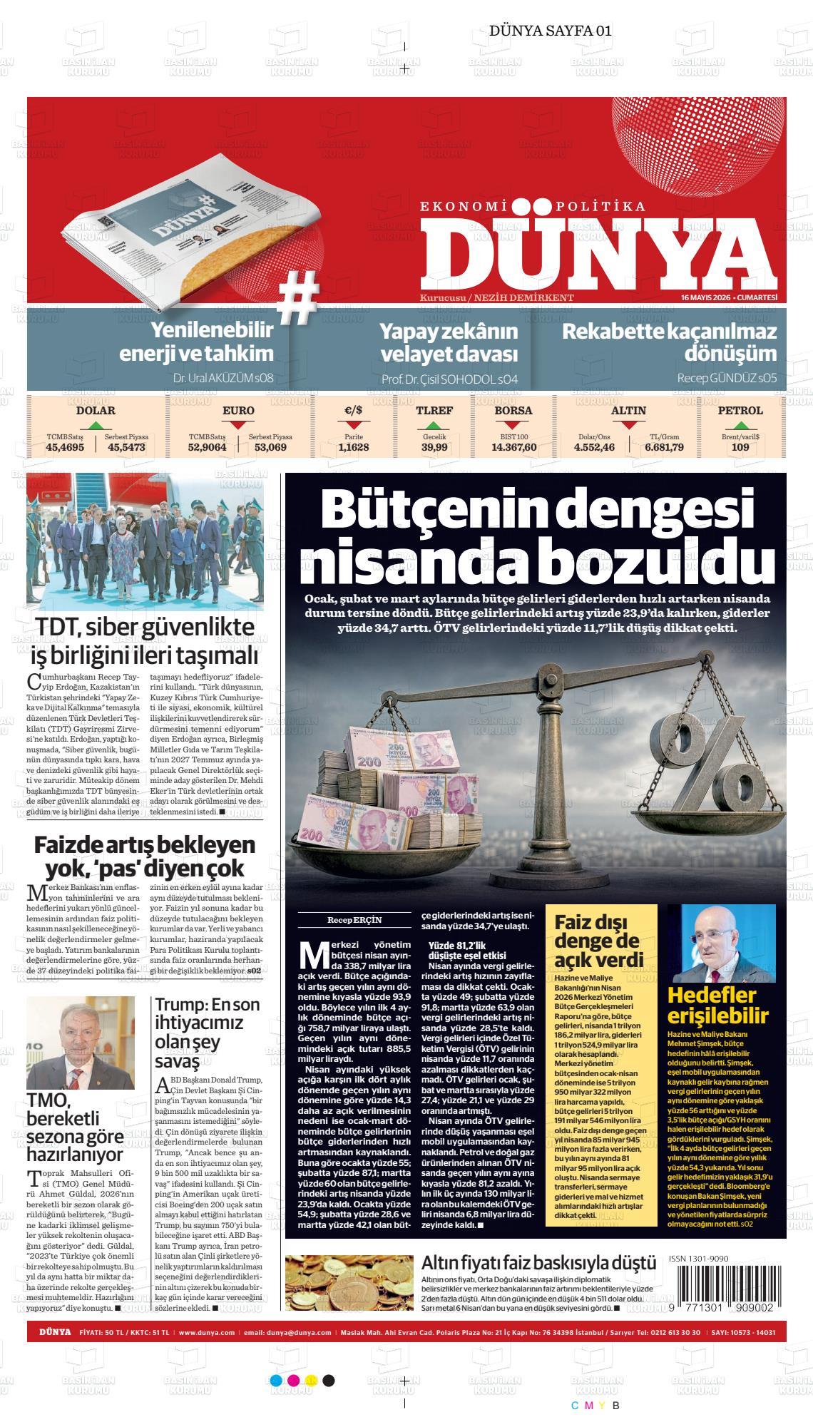 Dünya Gazetesi 16.05.2026
