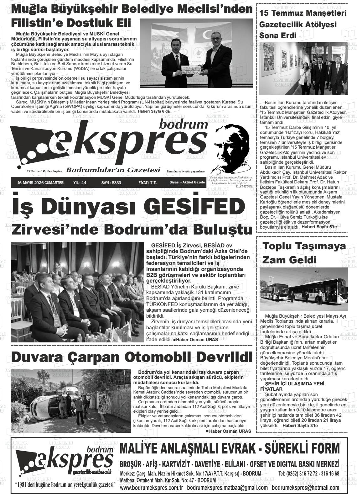 Mugla Ekspresbodrum 16.05.2026