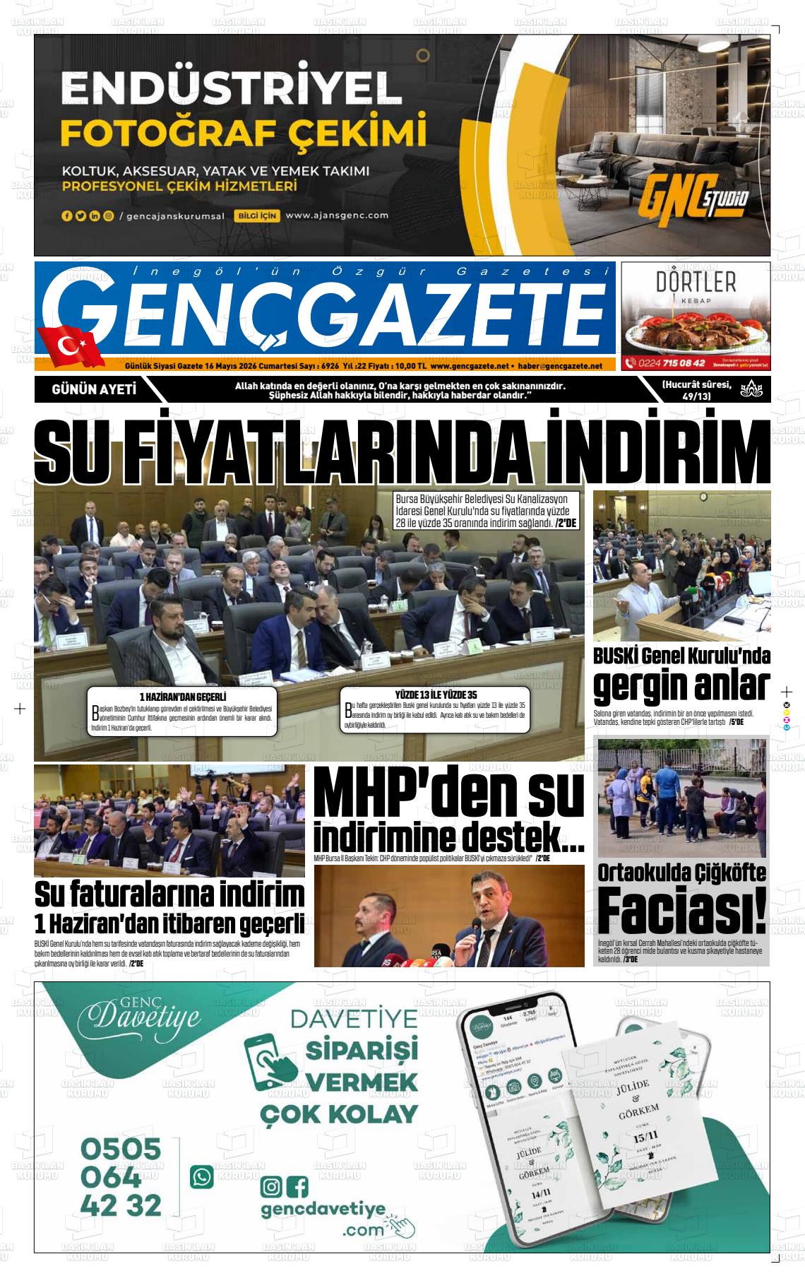 Bursa Gencgazete 16.05.2026