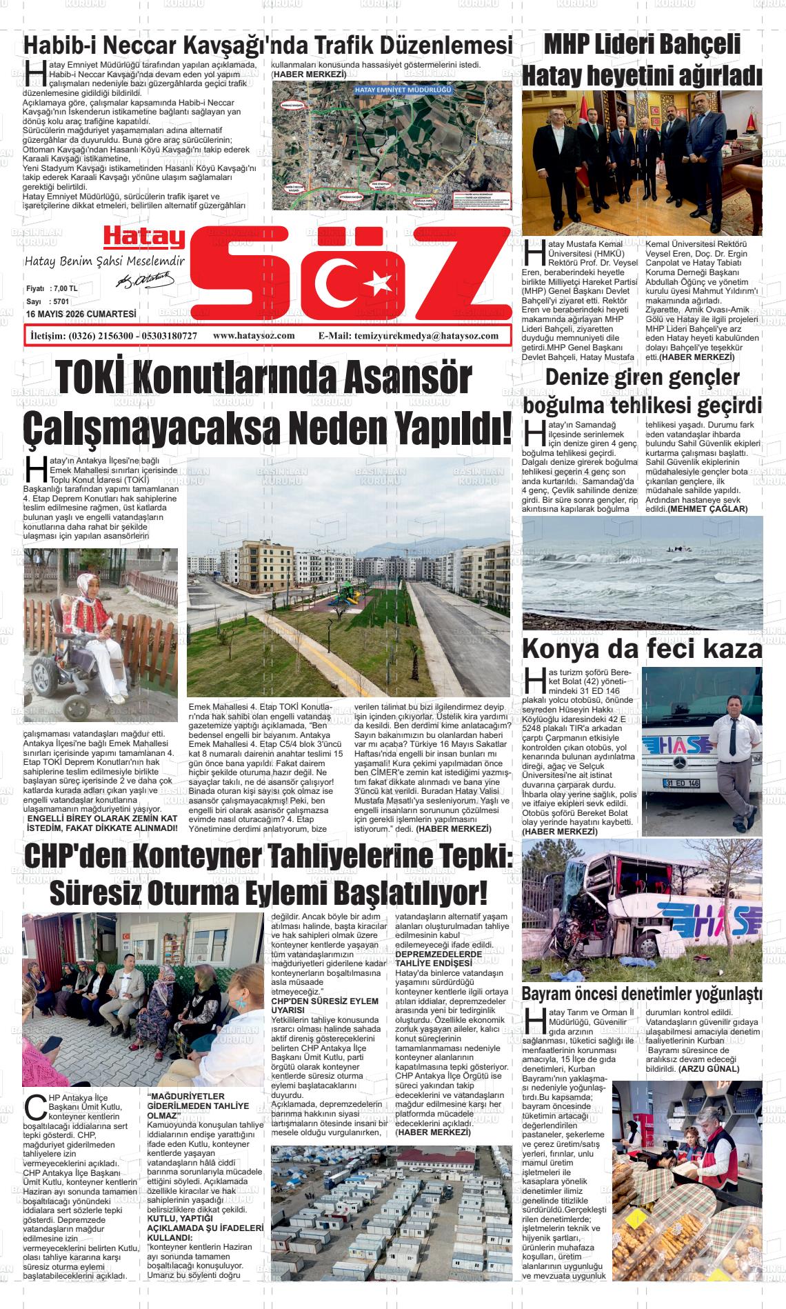 Hatay Soz 16.05.2026